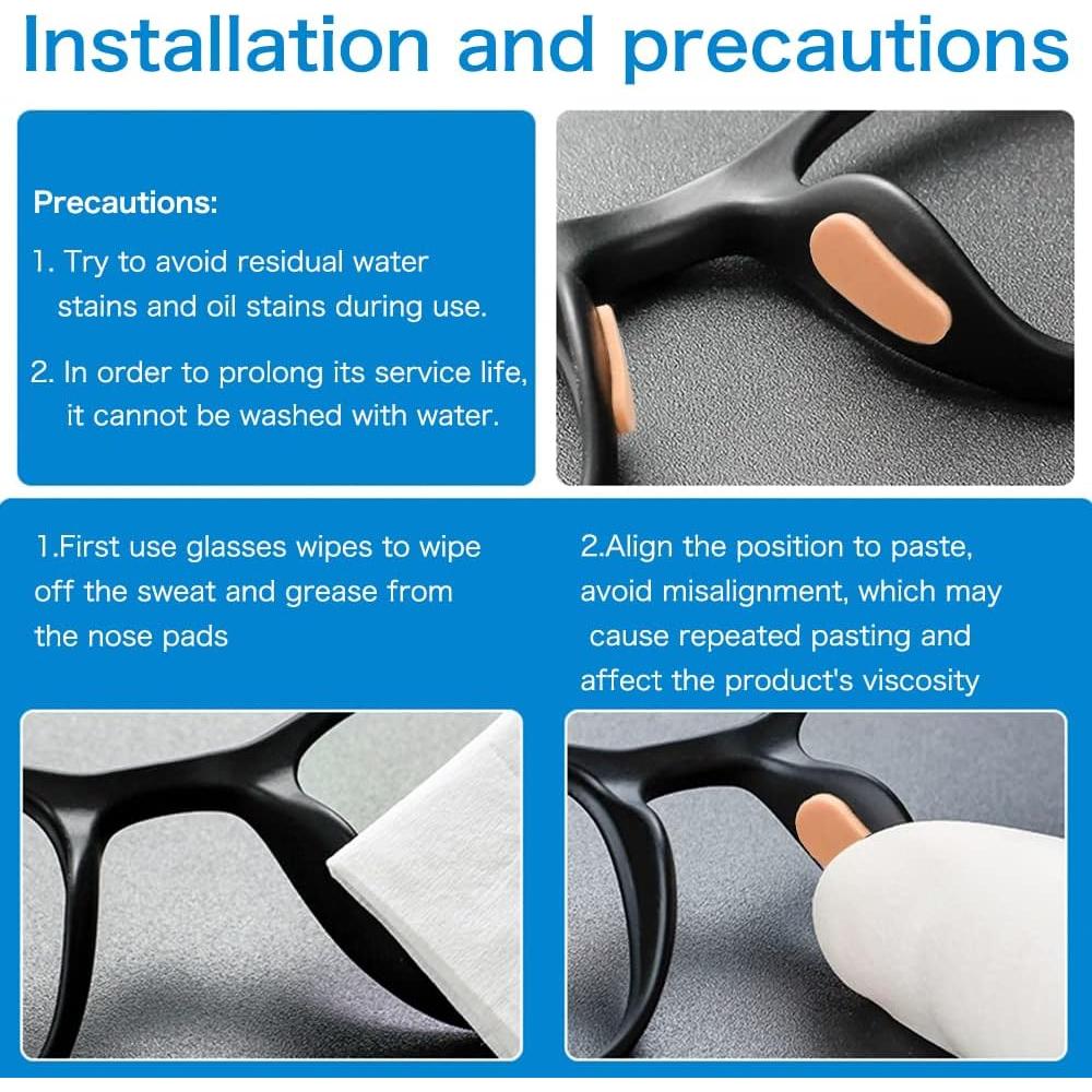 Almohadillas para nariz de gafas Festful 20 pares 16x8mm piel