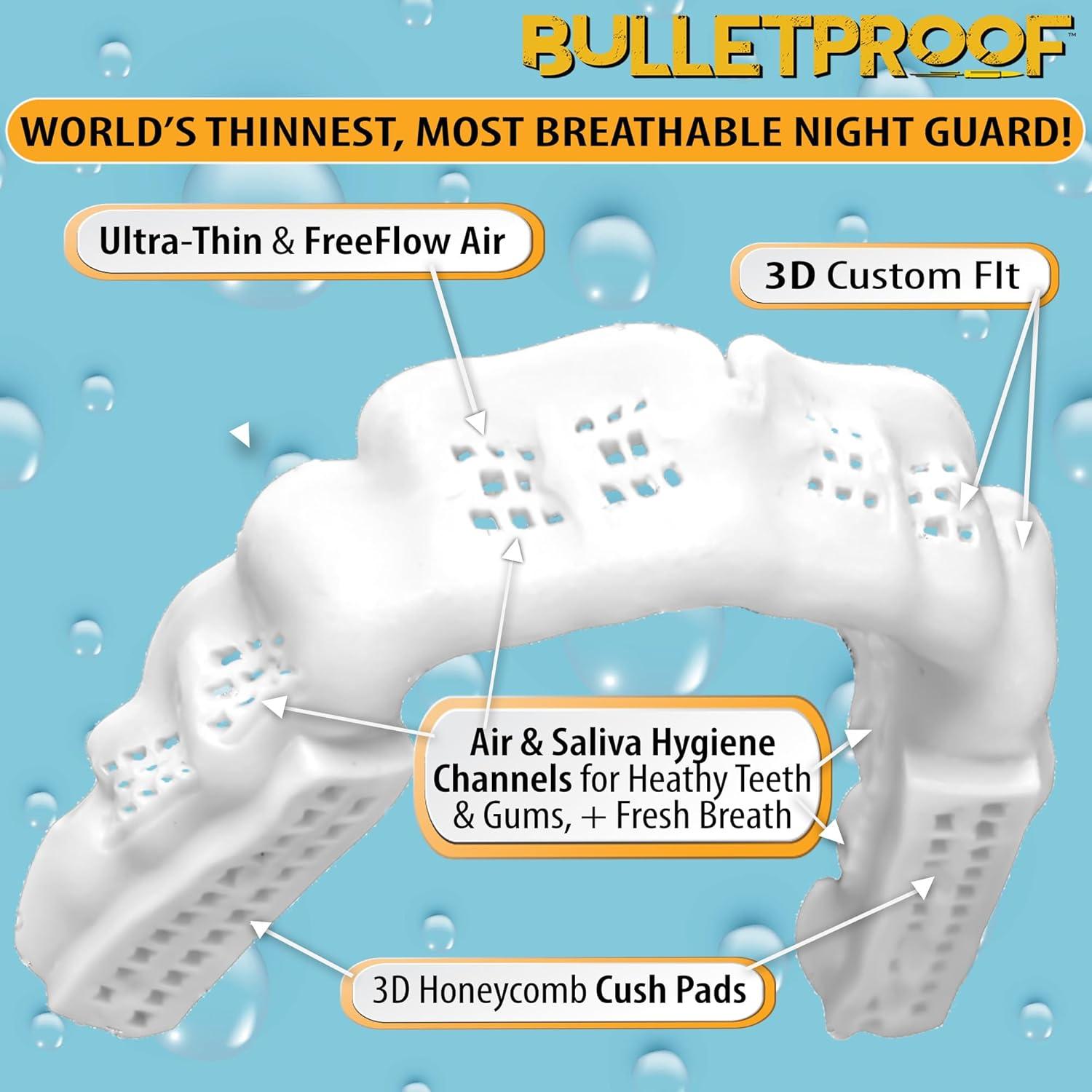 Protector Bucal Delgado Bulletproof para Bruxismo TMJ - Blanco