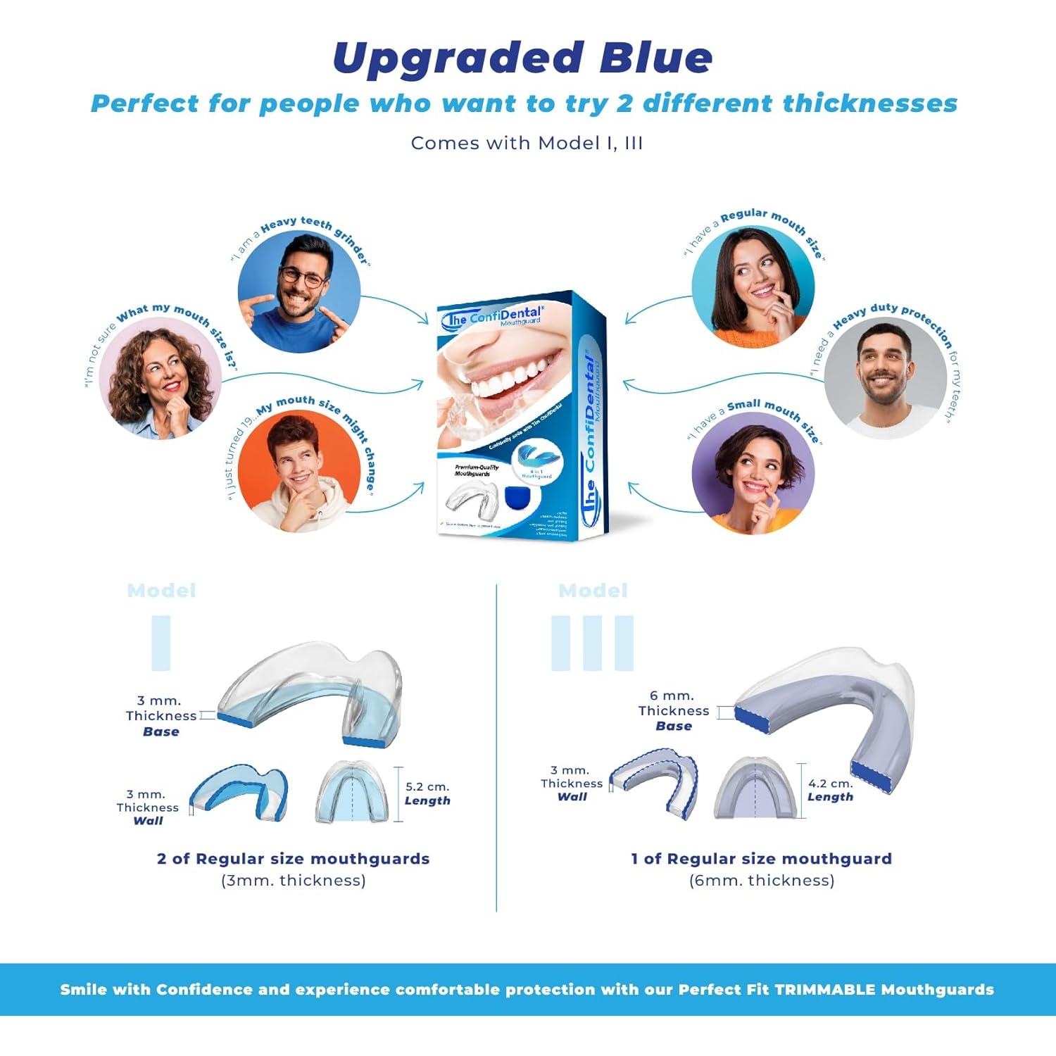 Paquete 3 Protectores Bucales Moldables ConfiDental Azul