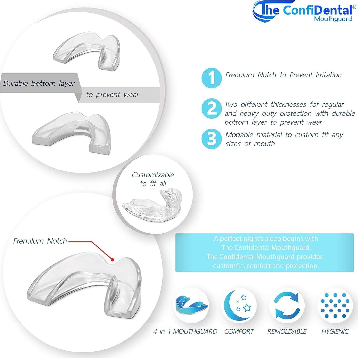 Paquete 3 Protectores Bucales Moldables ConfiDental Azul