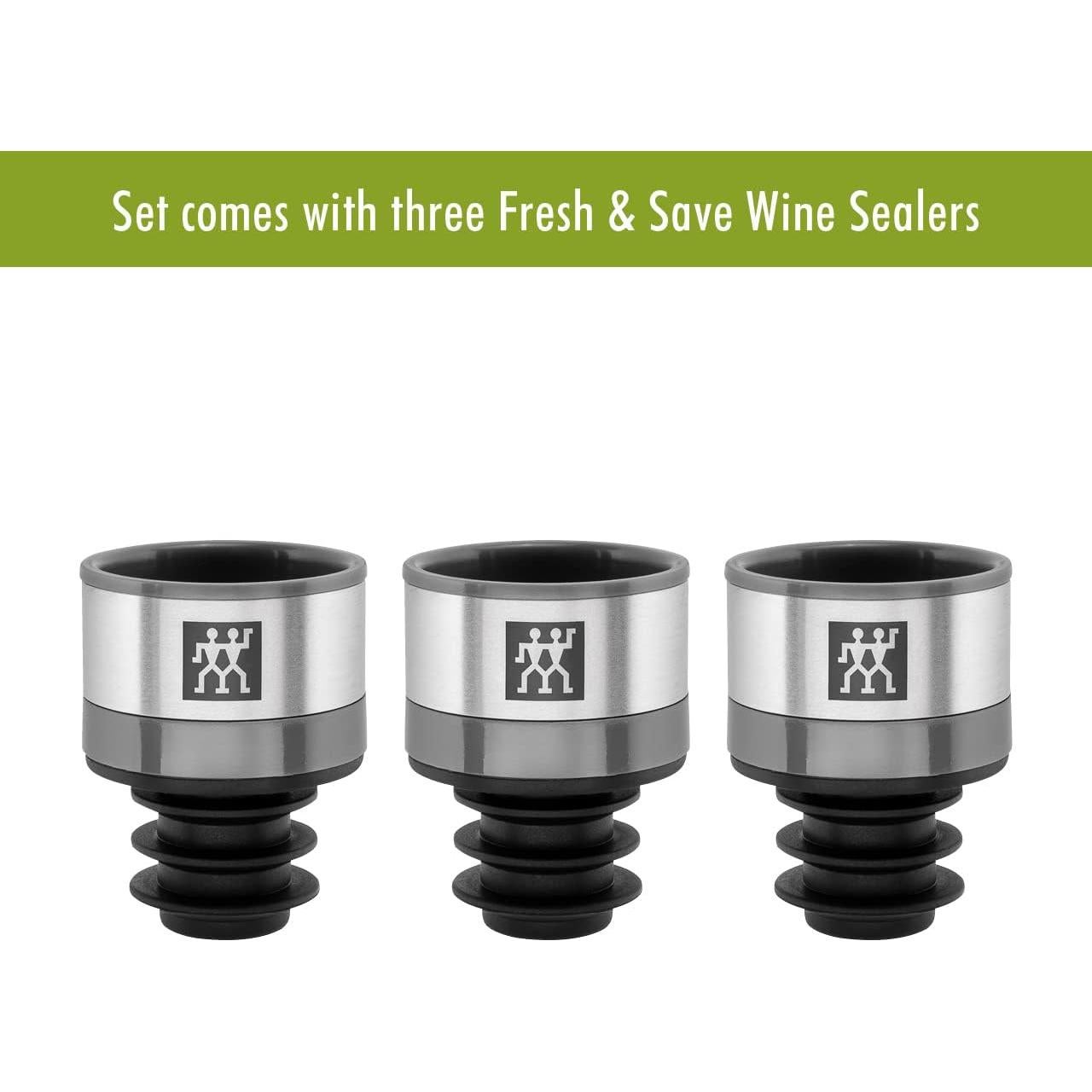Sellador de Vino ZWILLING Fresh & Save 3 Piezas Acero Inoxidable