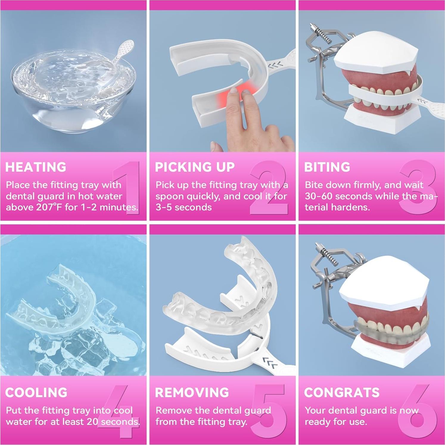 Protectores bucales Mictaning 4 unidades ajustables para rechinar