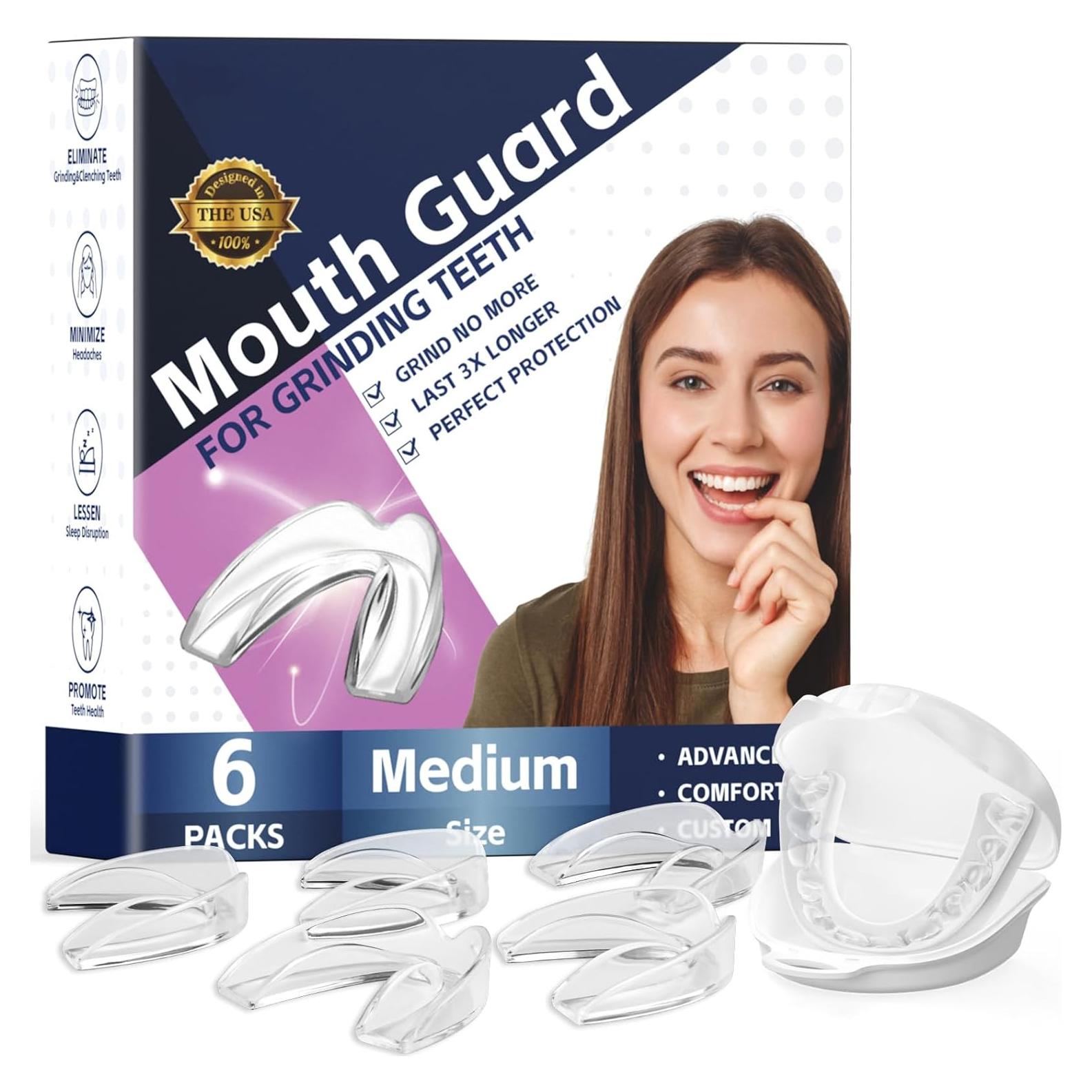 Paquete de 6 Protectores Bucales Mictaning Medianos para Bruxismo