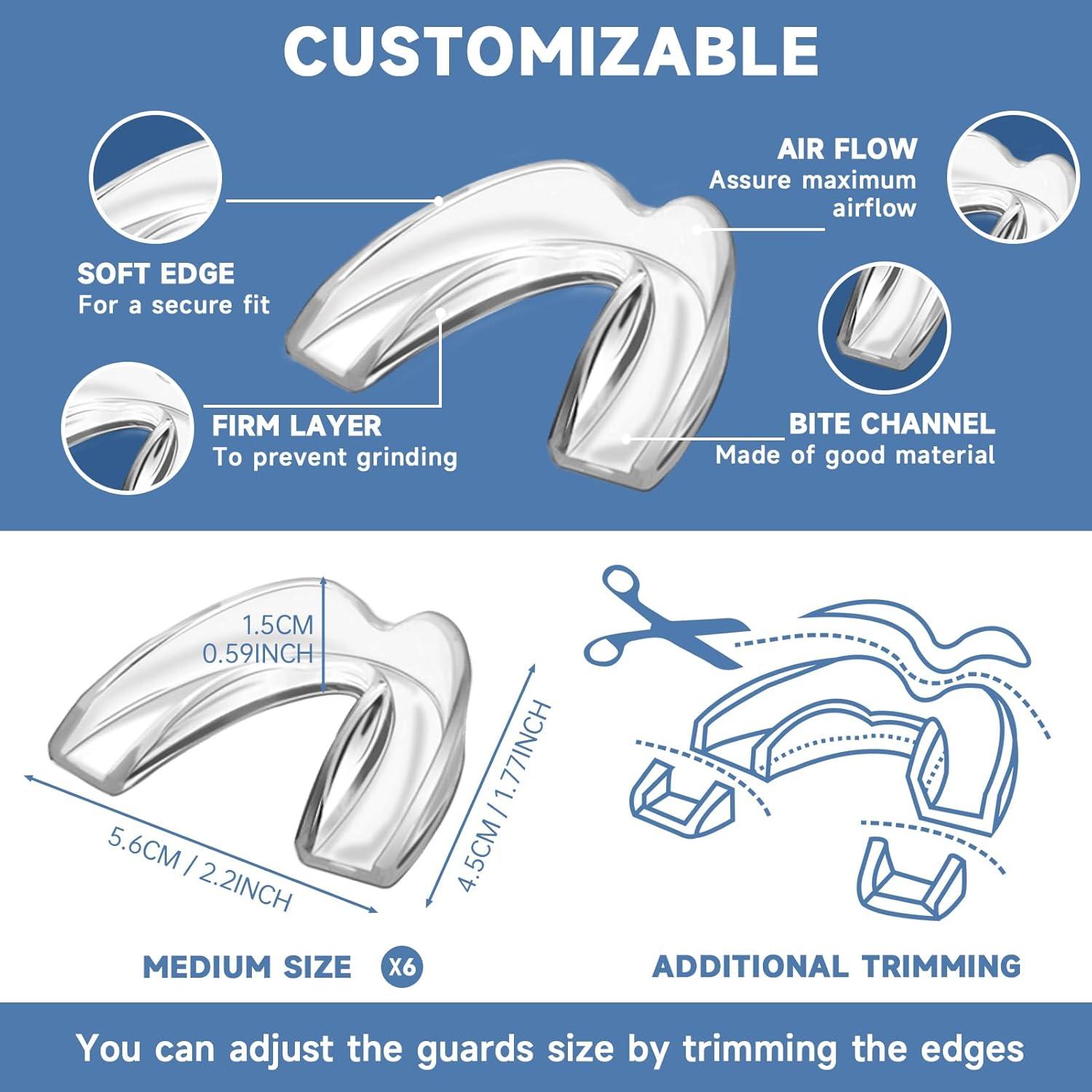 Paquete de 6 Protectores Bucales Mictaning Medianos para Bruxismo