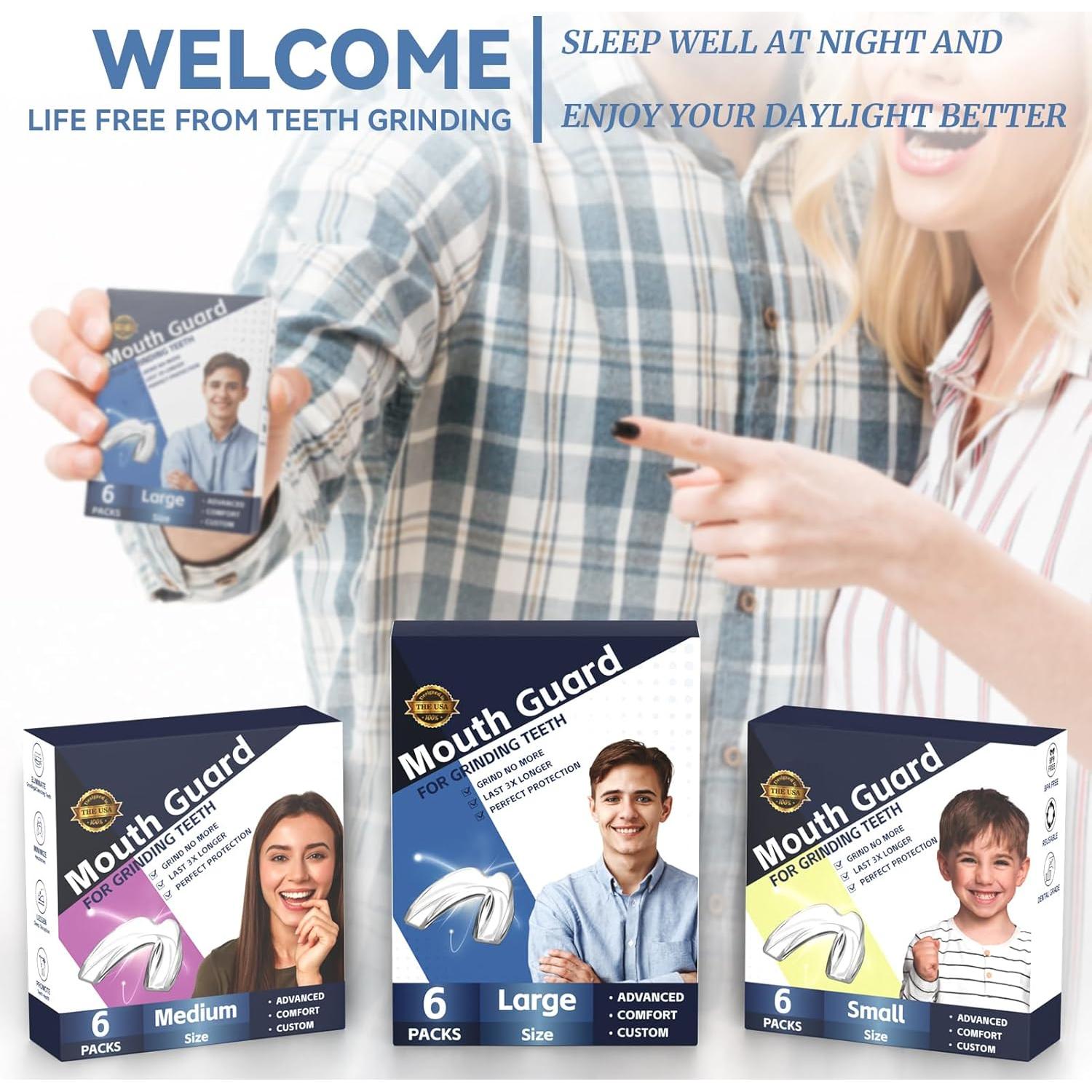 Paquete de 6 Protectores Bucales Mictaning Medianos para Bruxismo