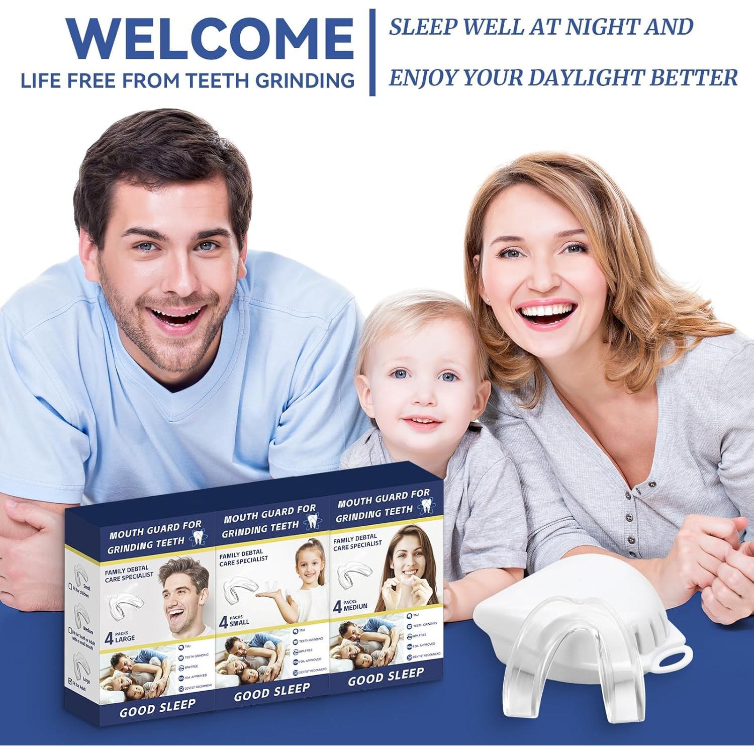 Paquete de 4 protectores bucales Mictaning para bruxismo