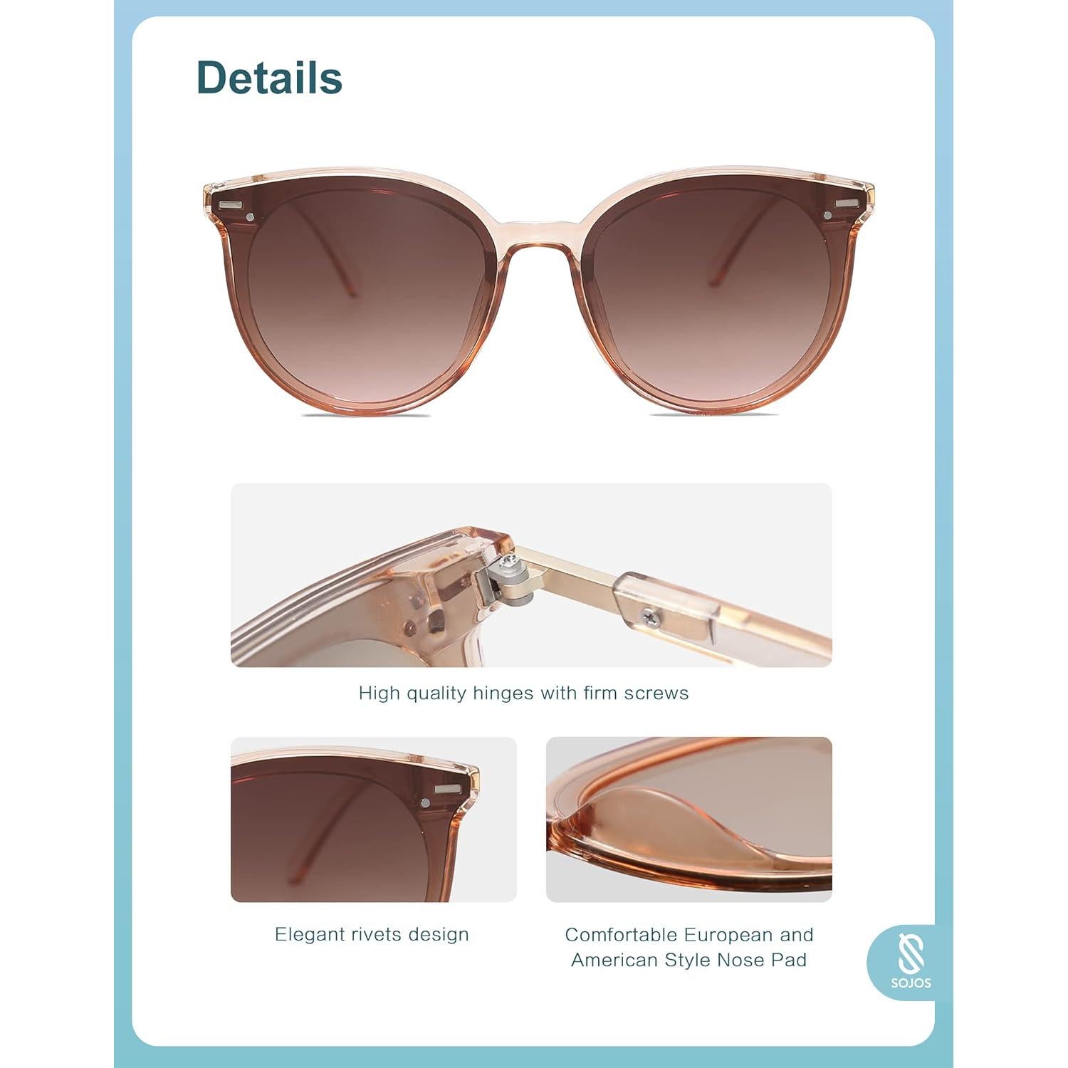 Gafas de sol SOJOS SJ2067 UV400 redondas para mujeres