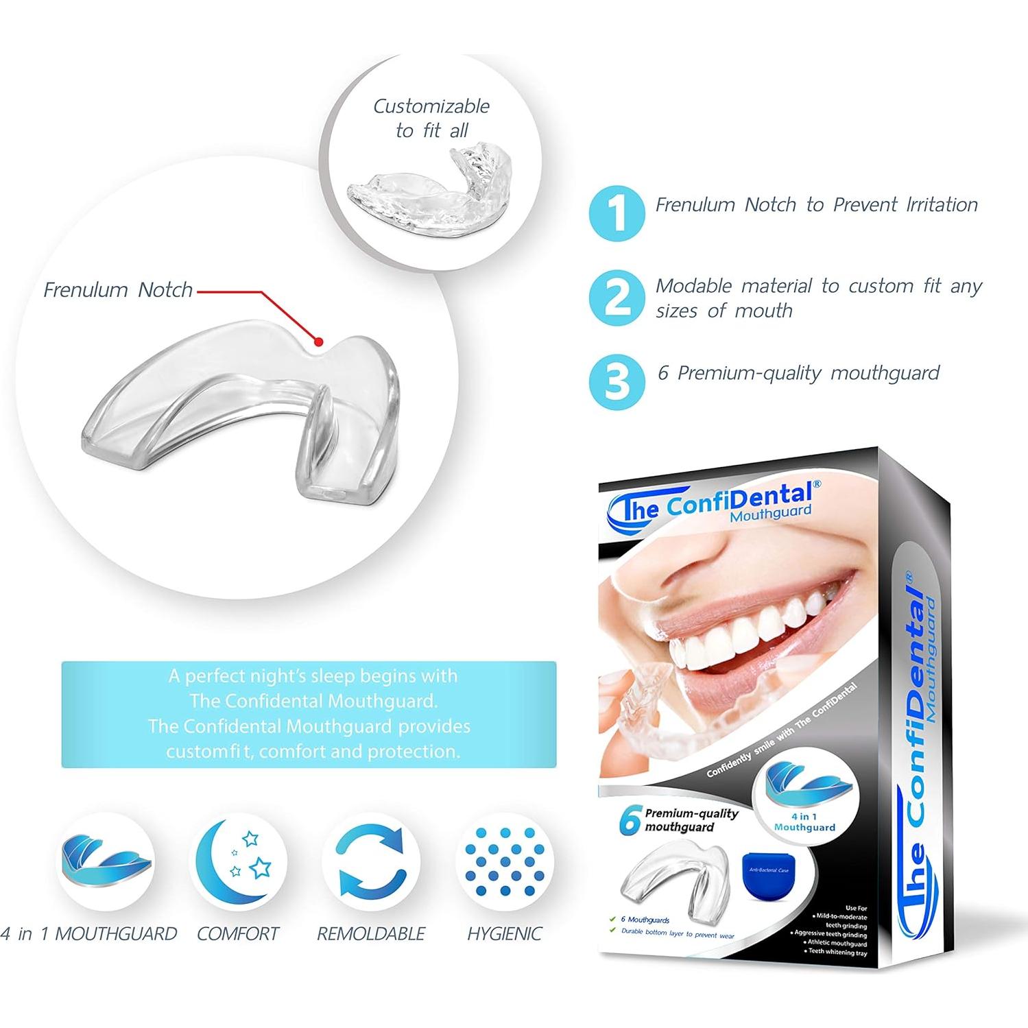 Paquete de 6 Protectores Bucales ConfiDental para Bruxismo y Deporte
