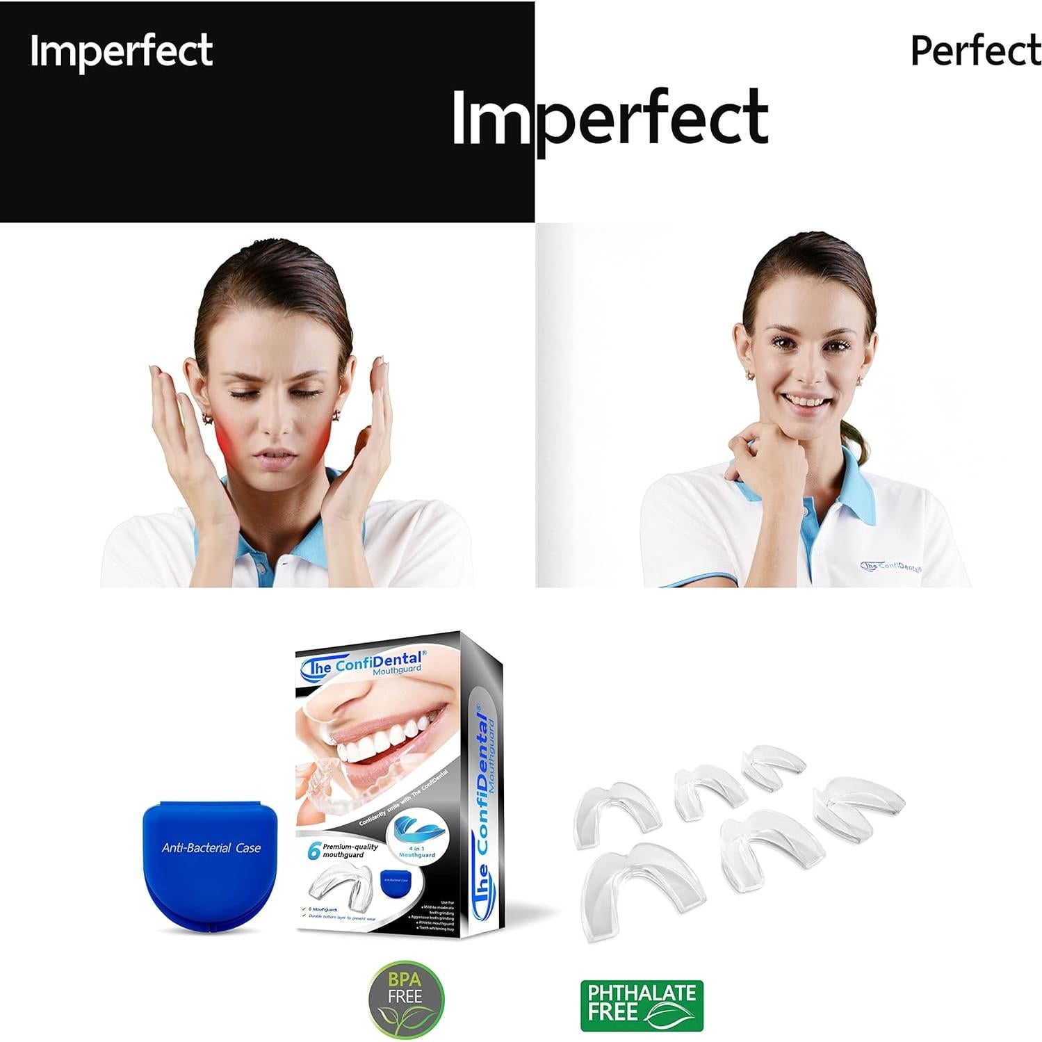 Paquete de 6 Protectores Bucales ConfiDental para Bruxismo y Deporte