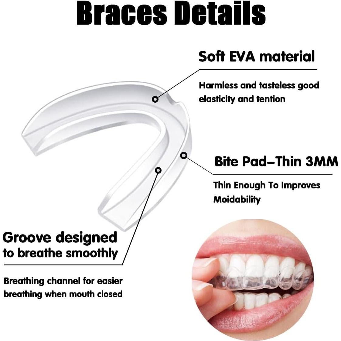 Protector Bucal Deportivo Ceonam 4 Piezas para Bruxismo