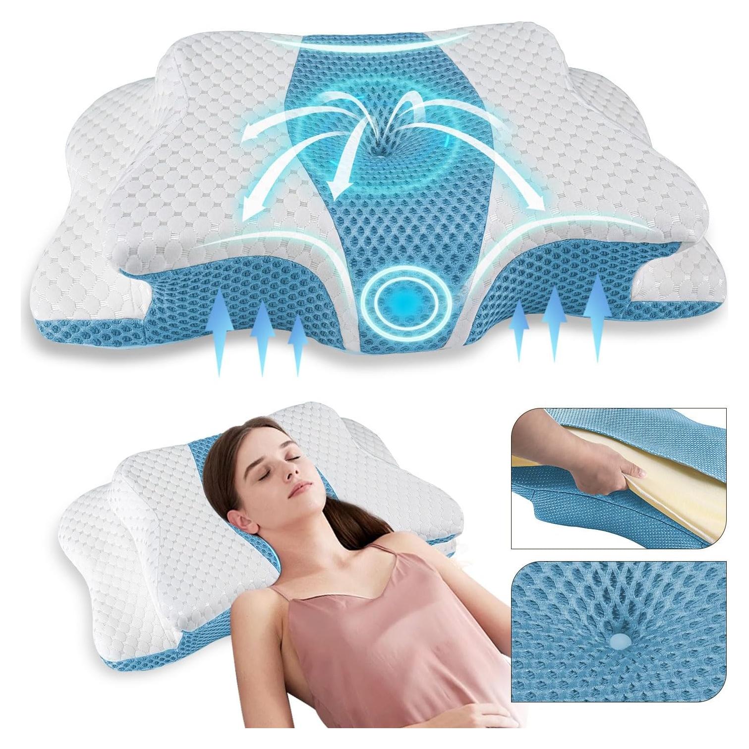 Almohada Cervical Ergonómica QIUBABYO Ajustable 1.5kg