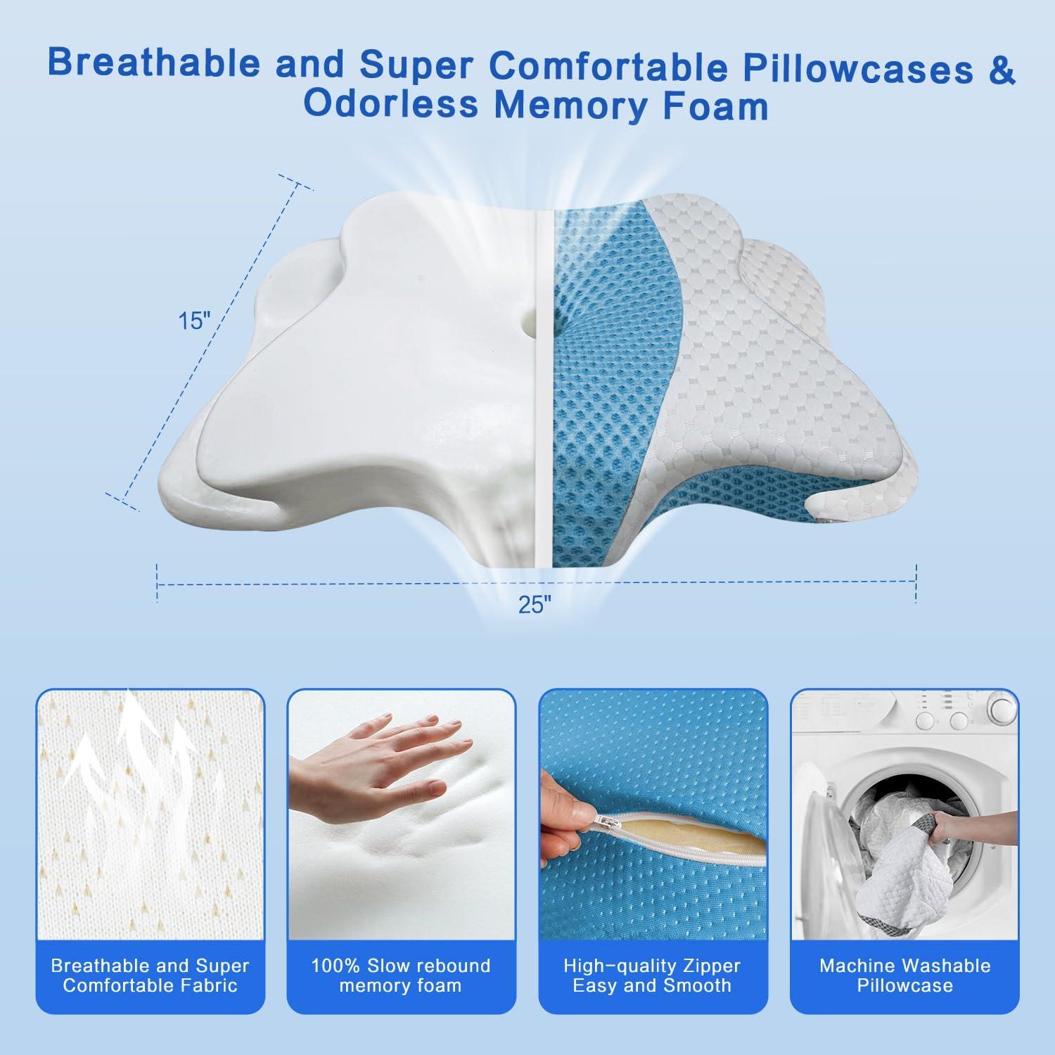Almohada Cervical Ergonómica QIUBABYO Ajustable 1.5kg