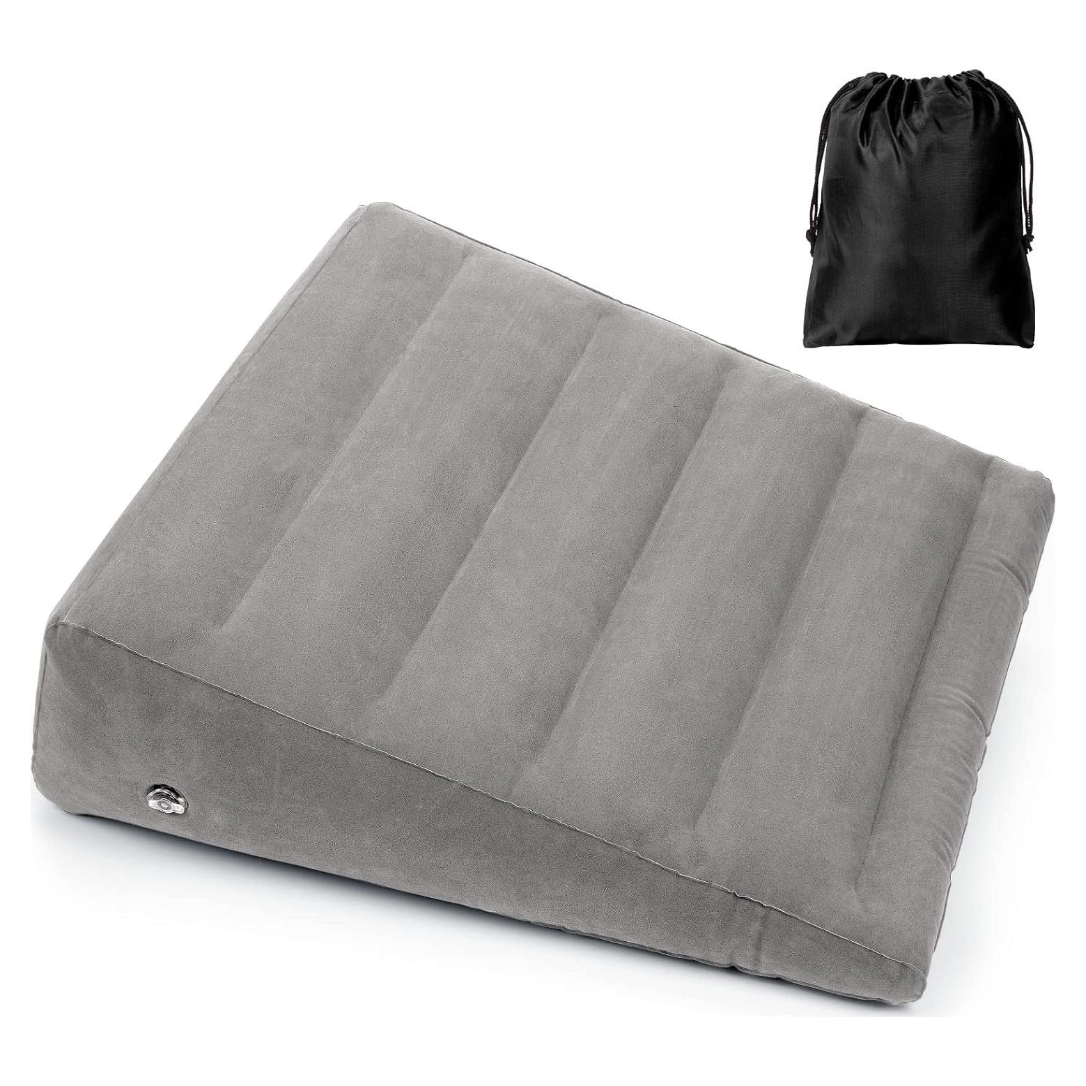 Cojín Inflable en Cuña USHMA Gris Claro para Viaje