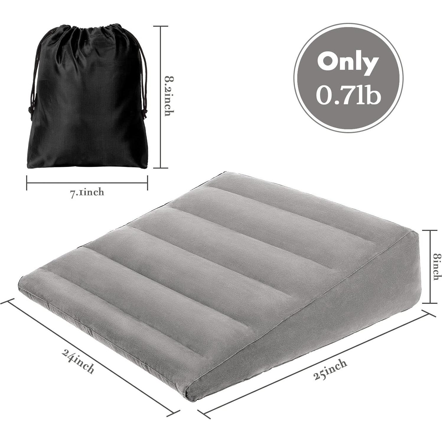 Cojín Inflable en Cuña USHMA Gris Claro para Viaje