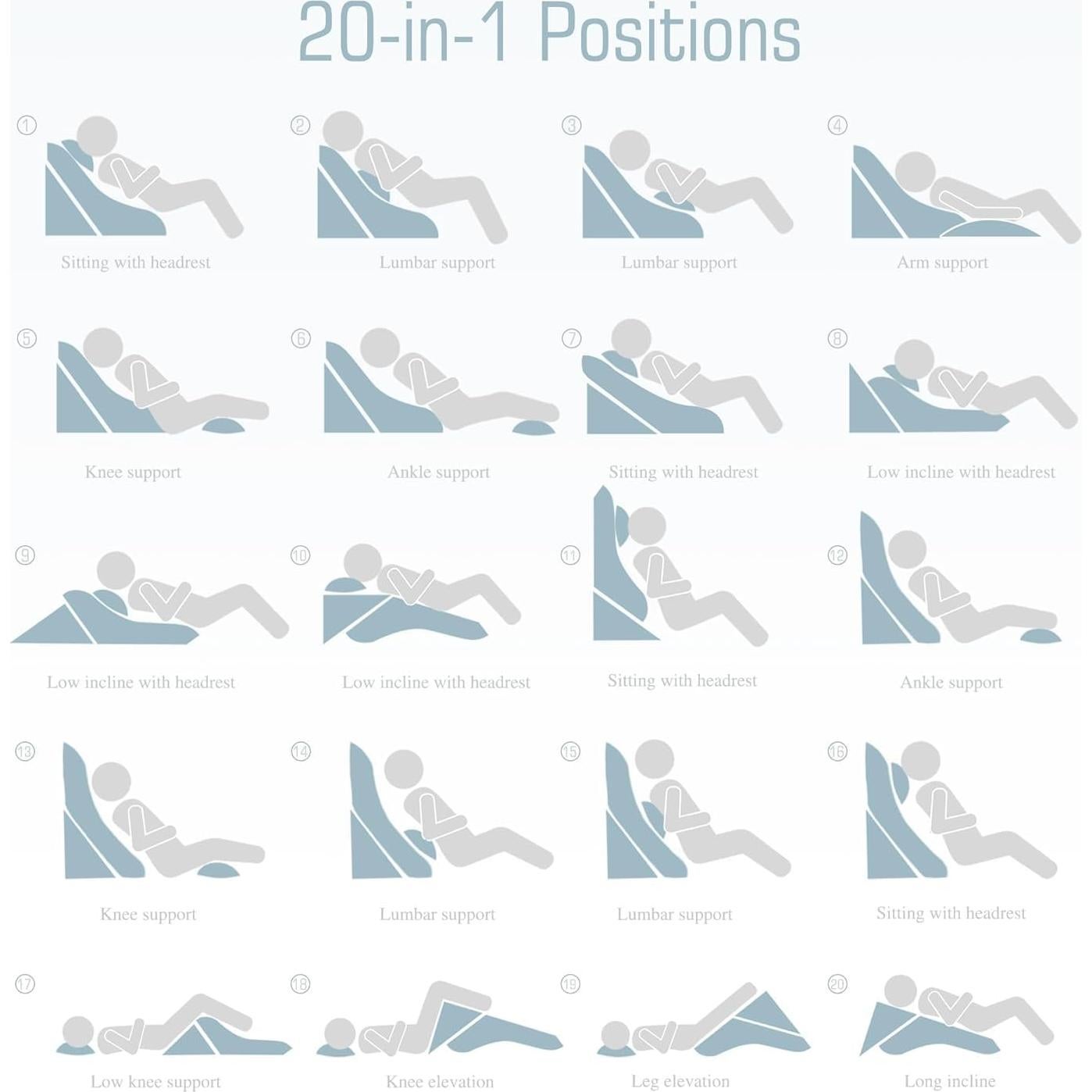 Almohada Cuña Ajustable 3PCS FSCGIFE Espuma Viscoelástica