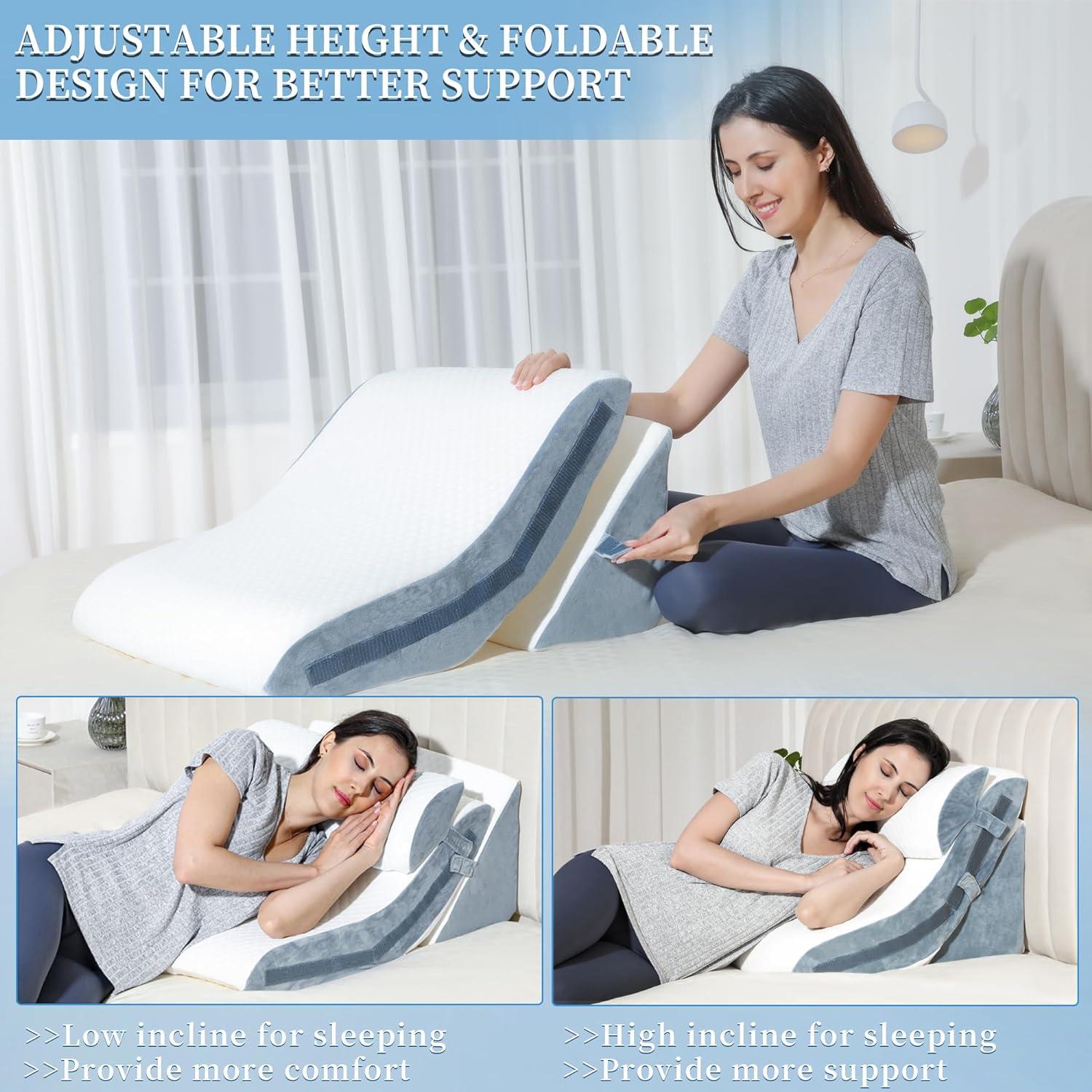 Almohada Cuña Ajustable 3PCS FSCGIFE Espuma Viscoelástica