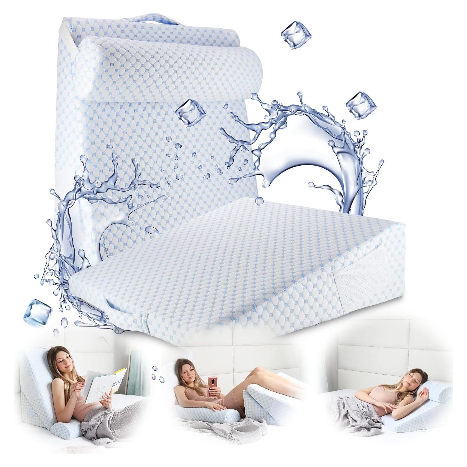 Cojín en Cuña Nestl 19 cm Espuma Viscoelástica Refrigerante