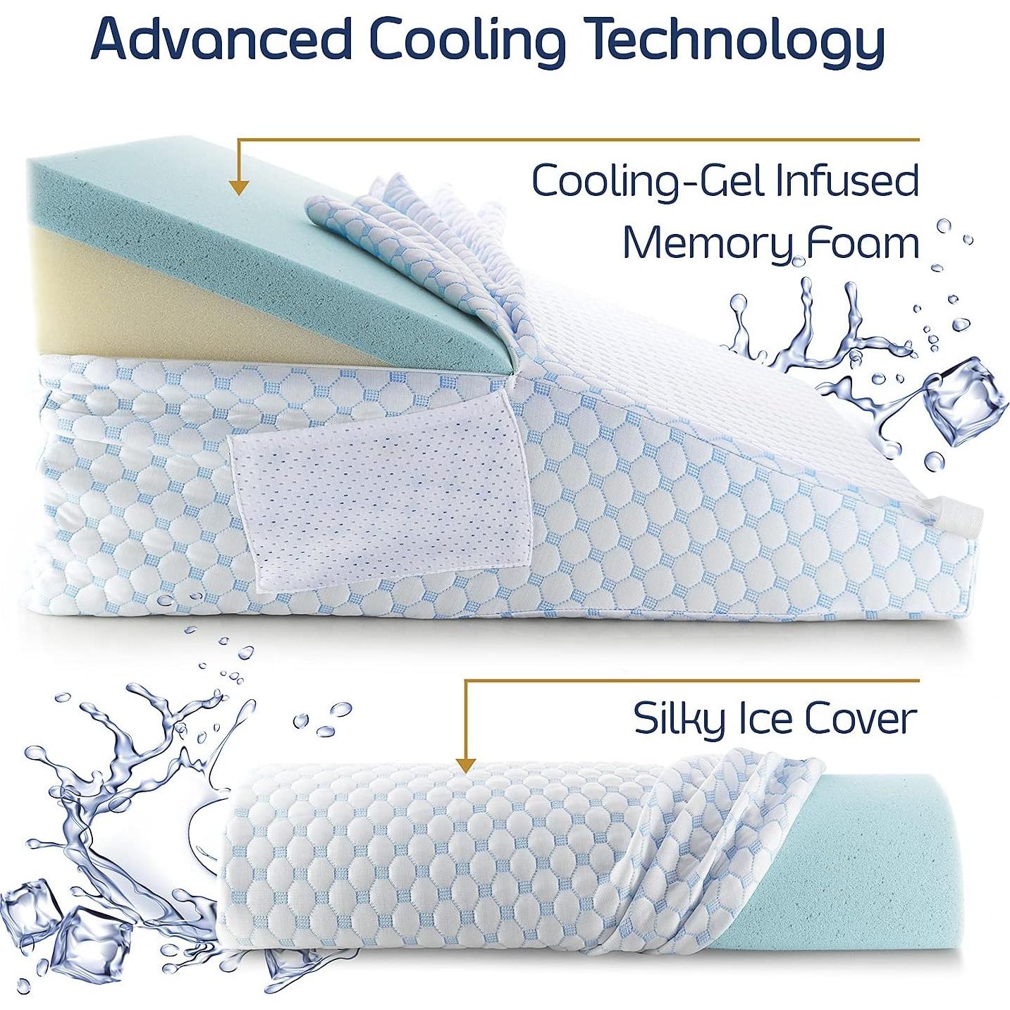 Cojín en Cuña Nestl 19 cm Espuma Viscoelástica Refrigerante