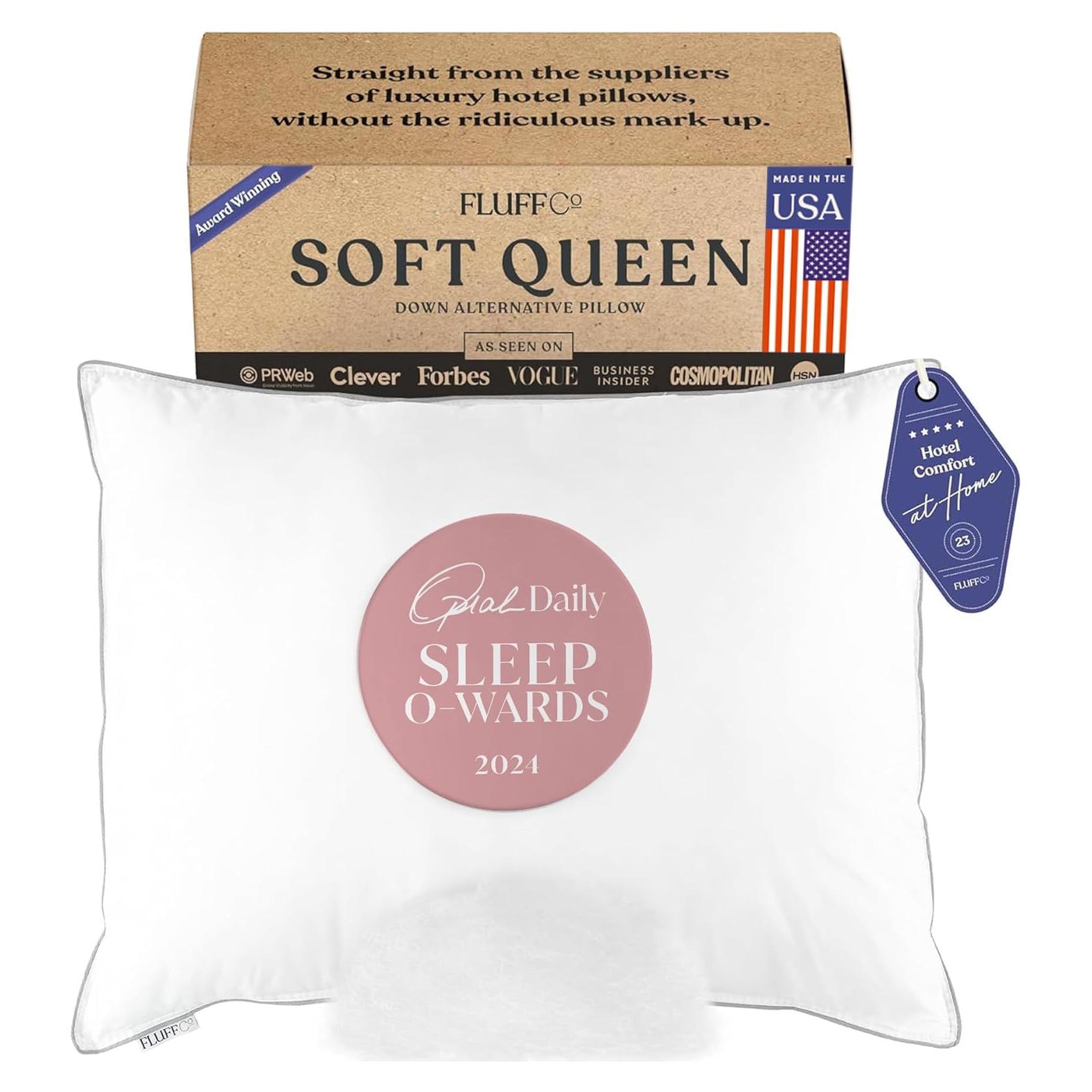 Almohada FluffCo Suave Queen 100% Algodón 300 Hilos