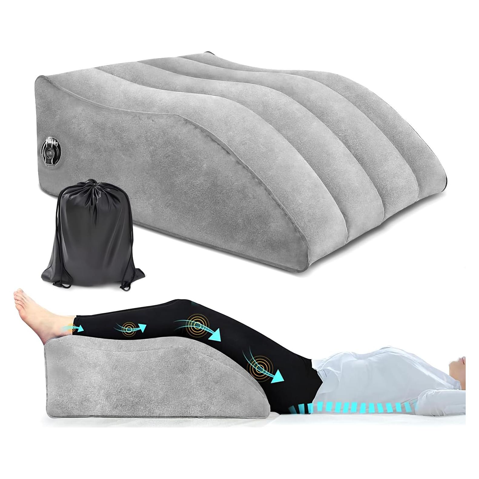 Almohada Inflable de Cuña LuxoCare para Piernas - Gris