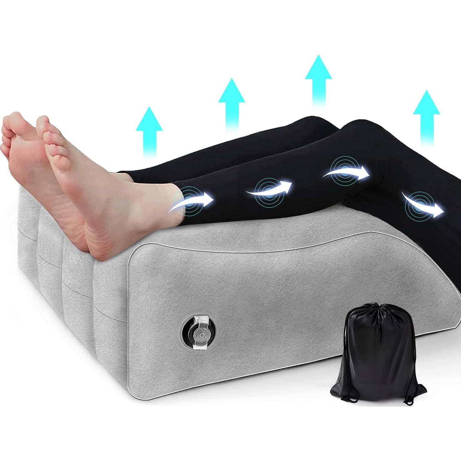 Almohada Inflable de Cuña LuxoCare para Piernas - Gris