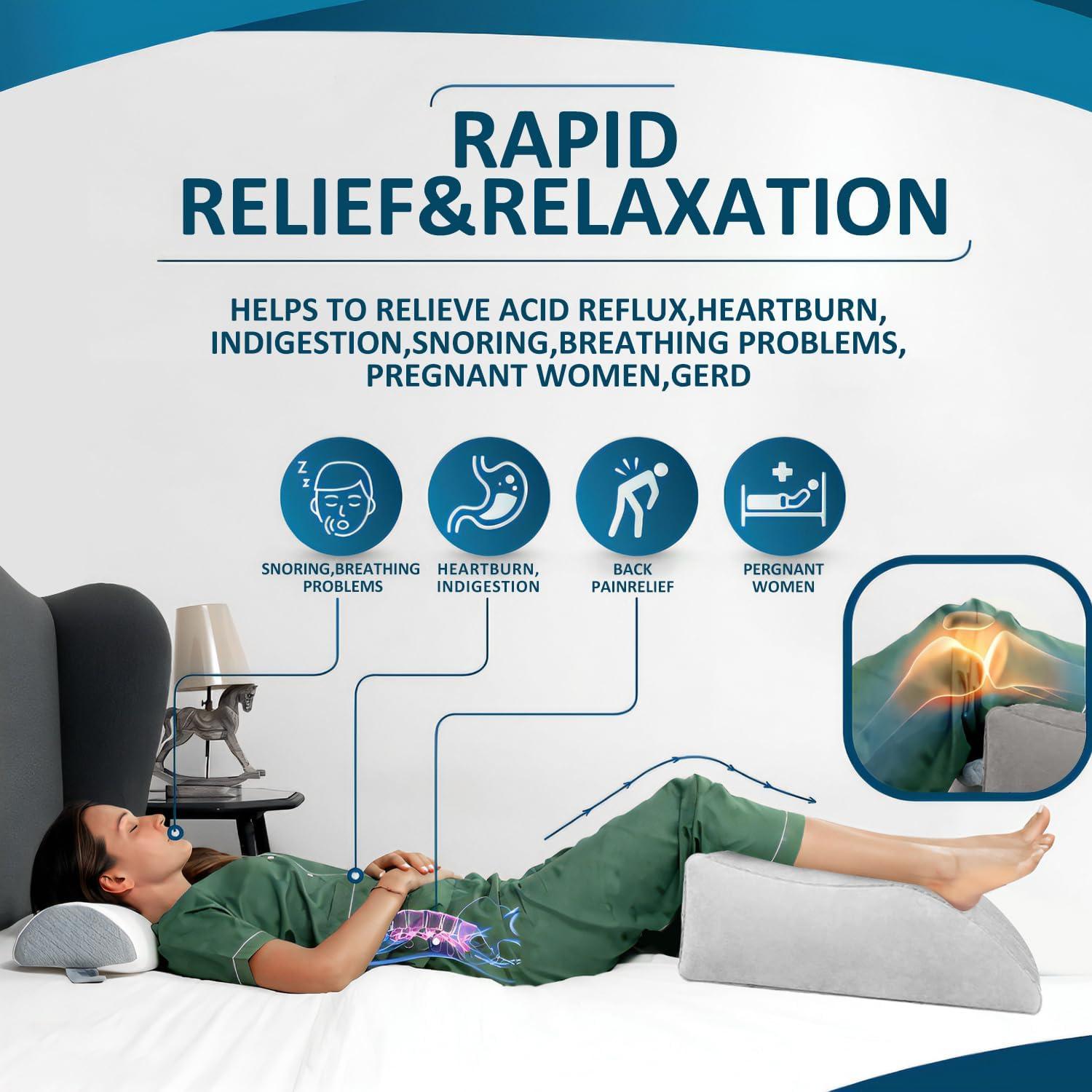 Almohada Inflable de Cuña LuxoCare para Piernas - Gris