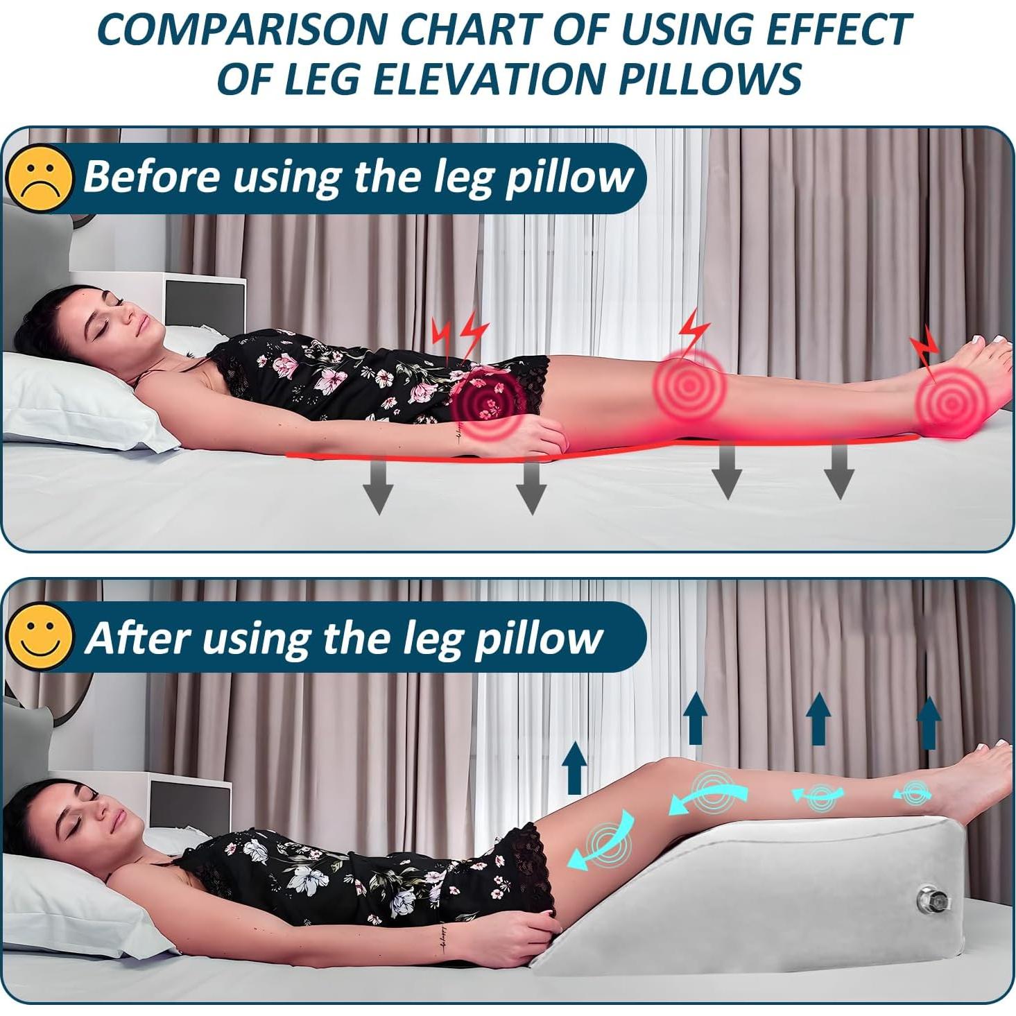 Almohada Inflable de Cuña LuxoCare para Piernas - Gris