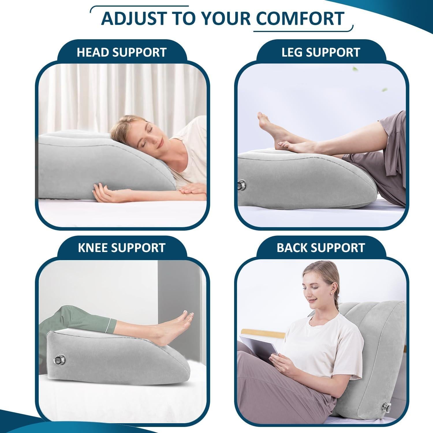 Almohada Inflable de Cuña LuxoCare para Piernas - Gris