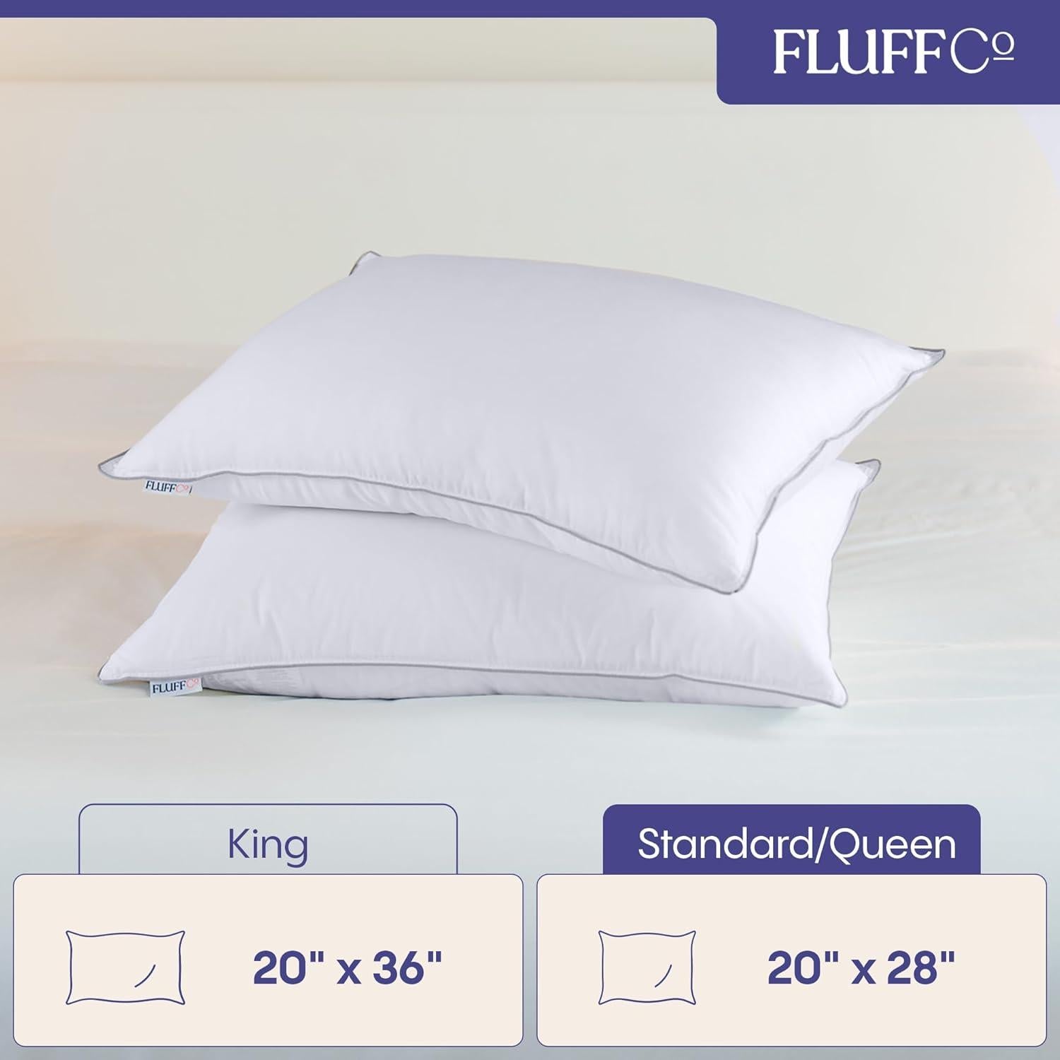 Juego de 2 almohadas FluffCo tamaño queen - Lavables