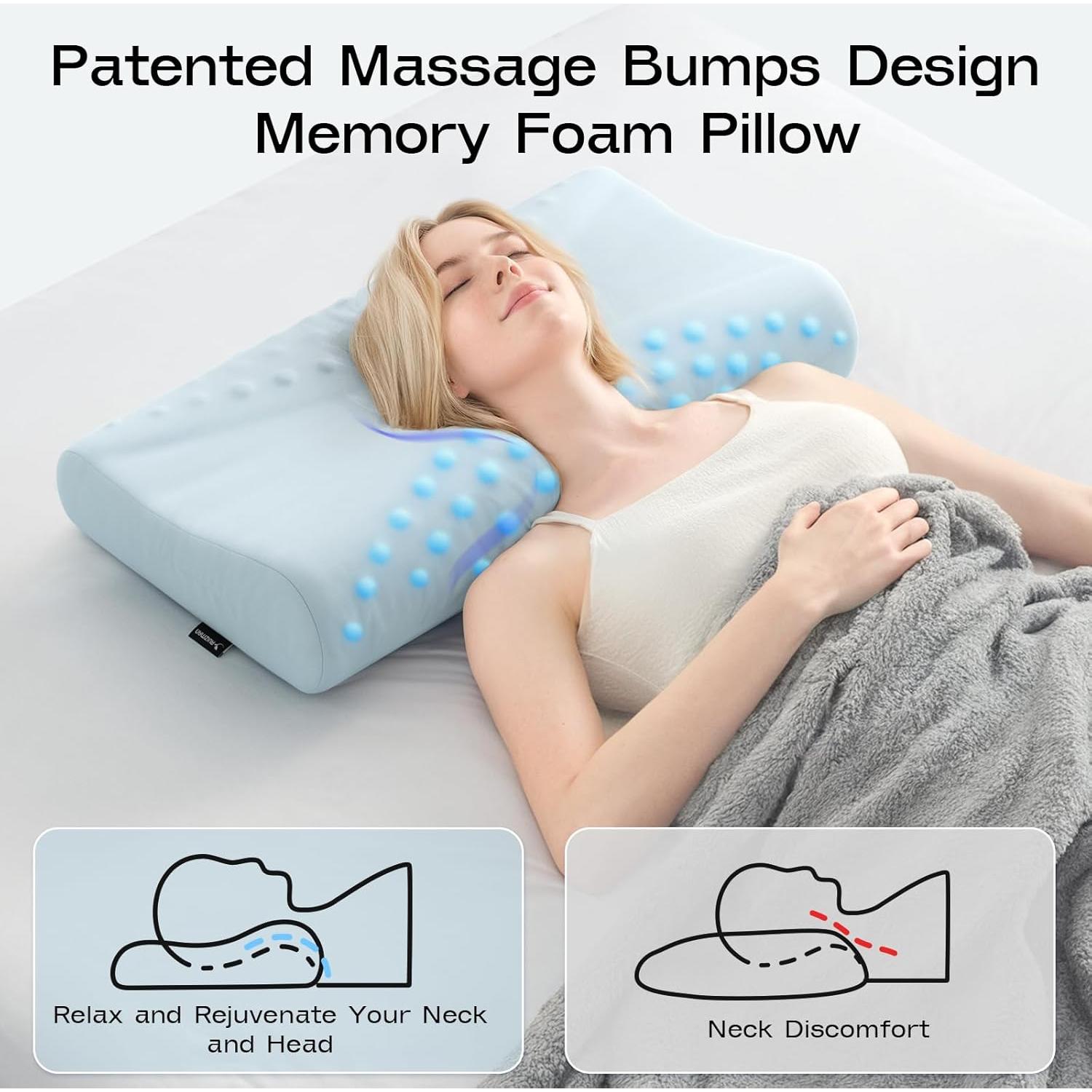 Almohada Cervical Ruizman Espuma de Memoria Ergonómica 35x16cm