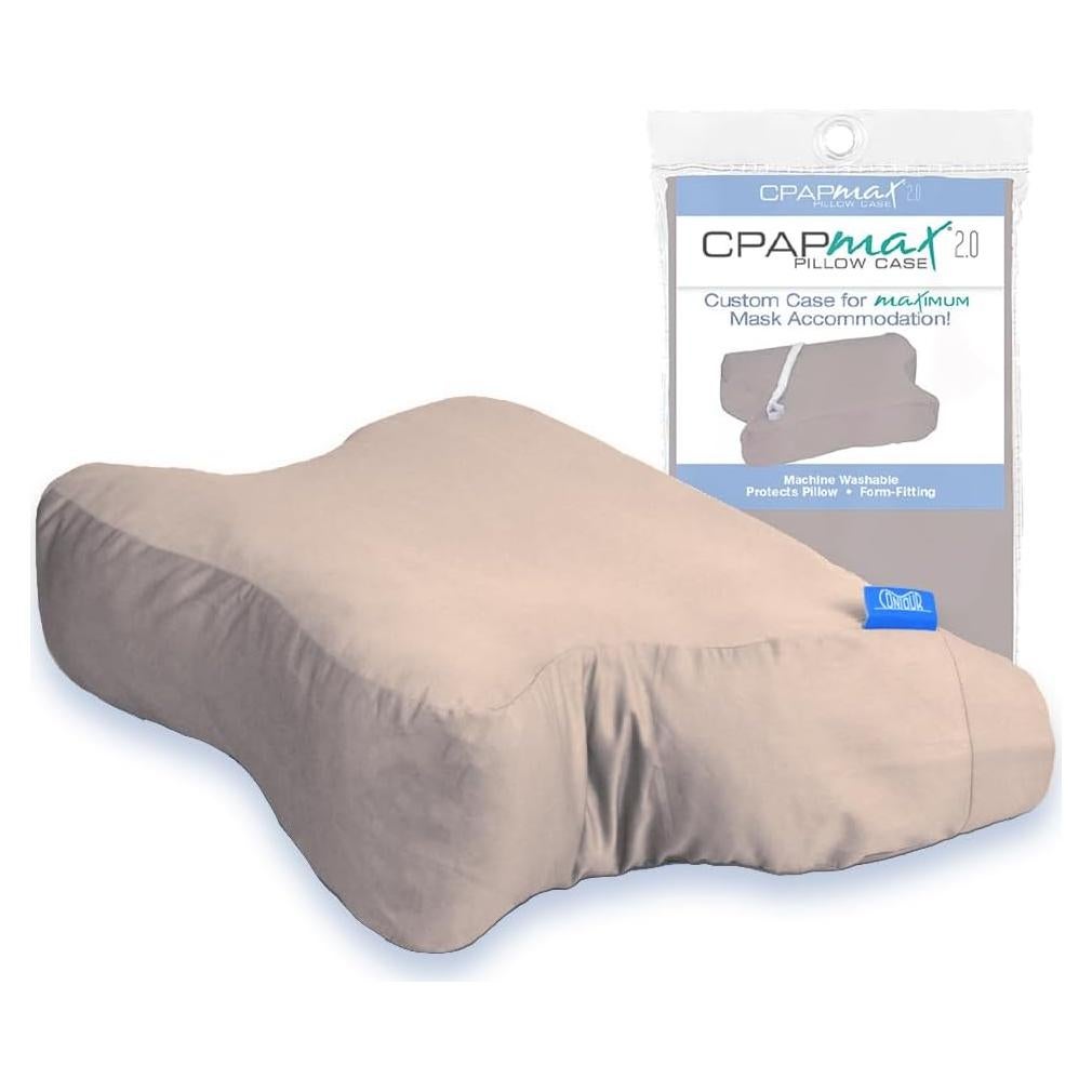 Funda de Almohada CPAPMax Contour Algodón 300 Hilos Beige