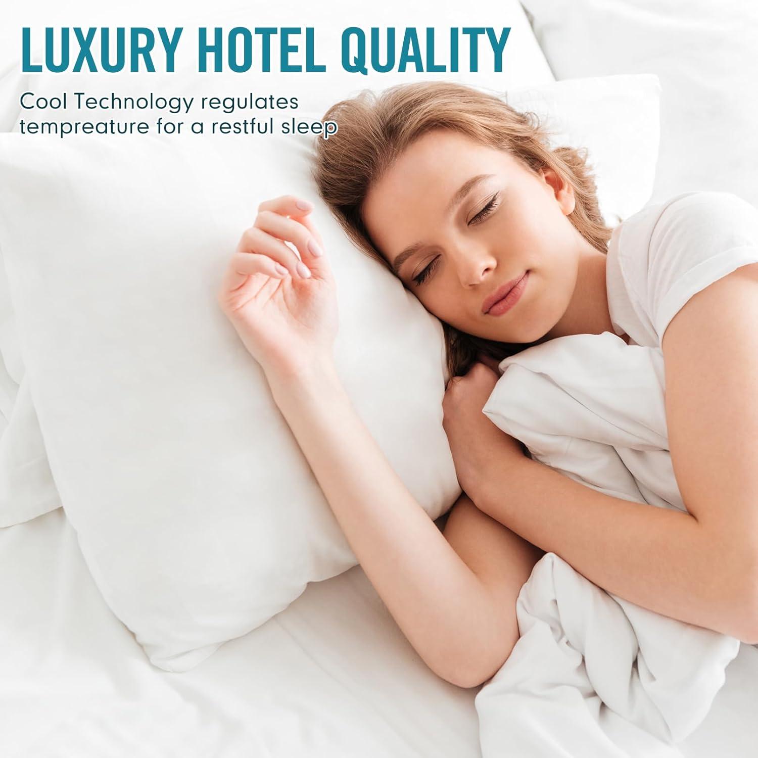 Almohadas Queen Sycoodeal 4 Piezas Lavables Soporte