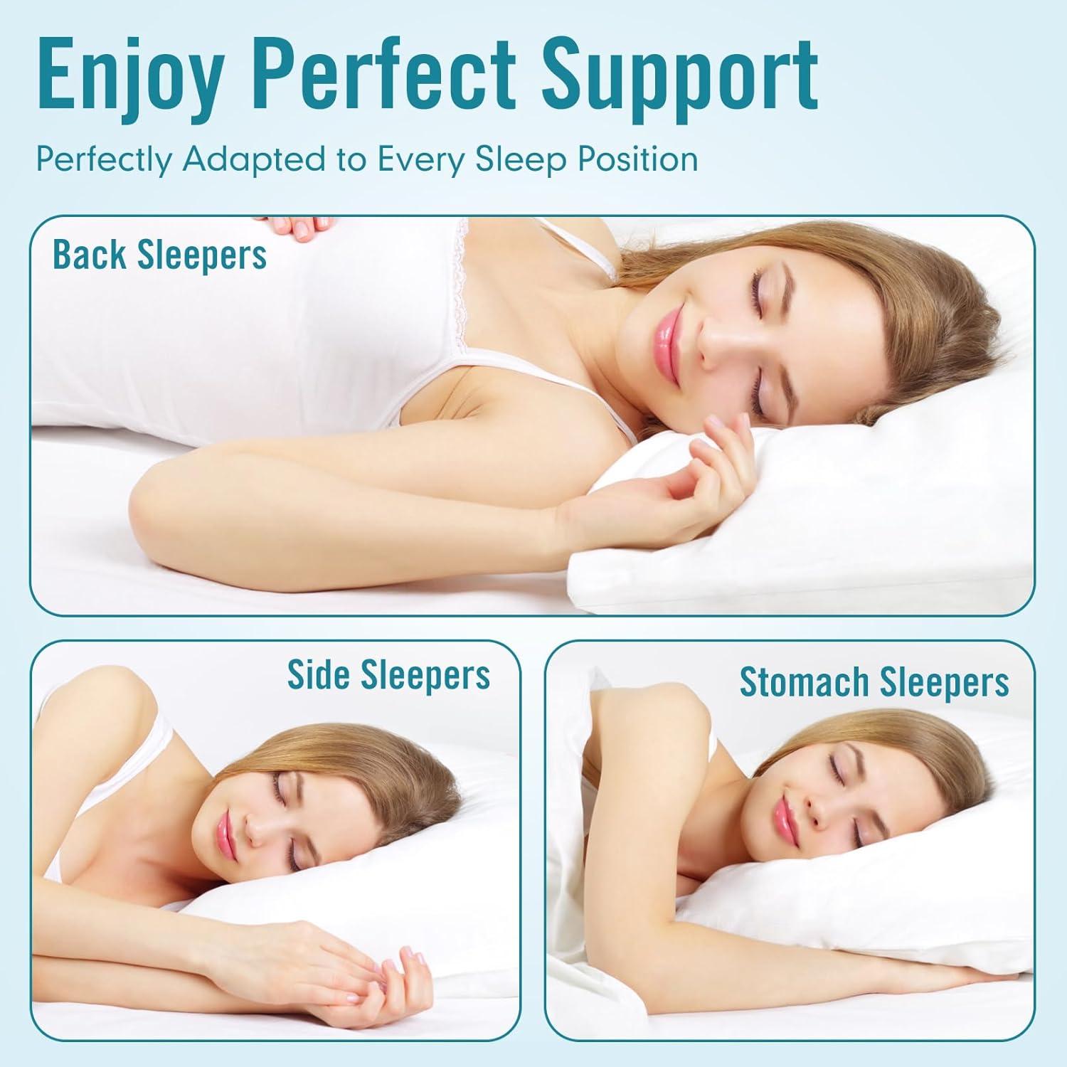 Almohadas Queen Sycoodeal 4 Piezas Lavables Soporte