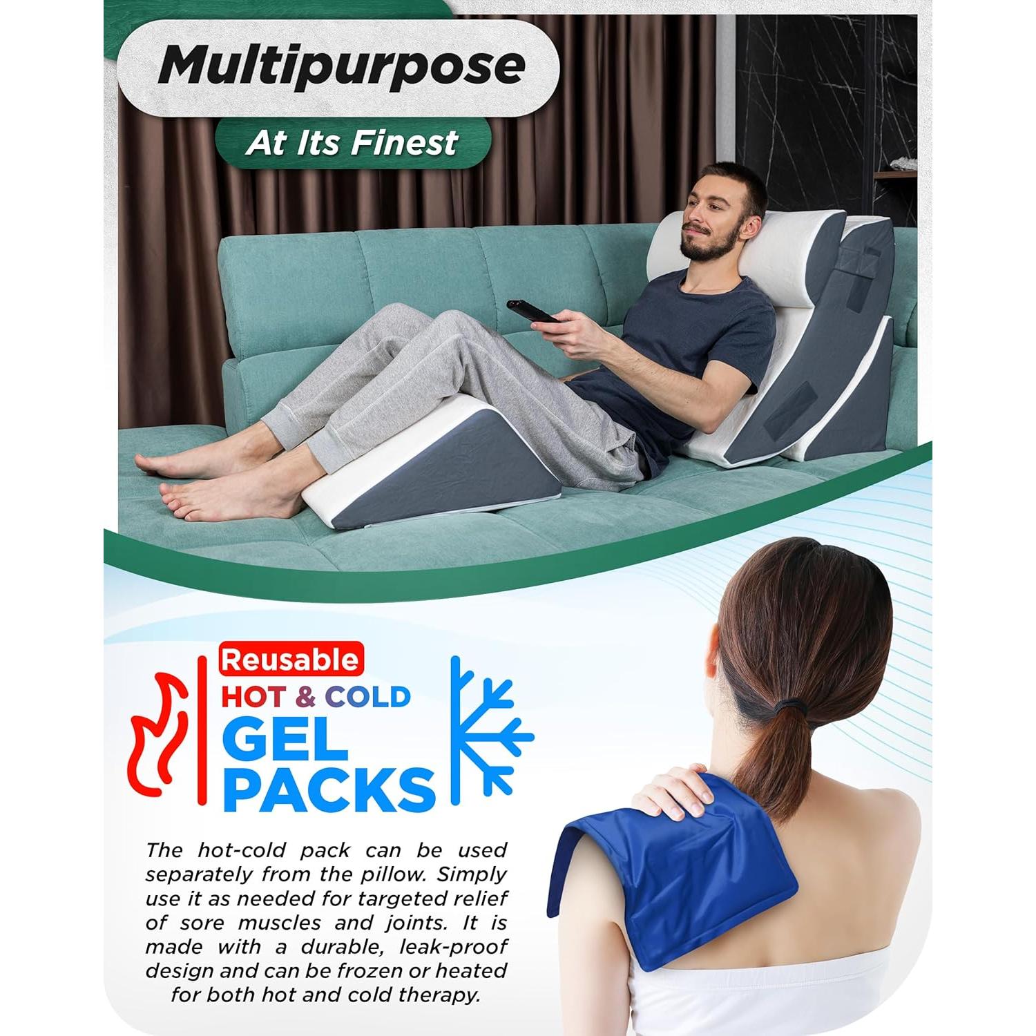 Lunix Juego de 4 Almohadas Ortopédicas LX5 Espuma de Memoria