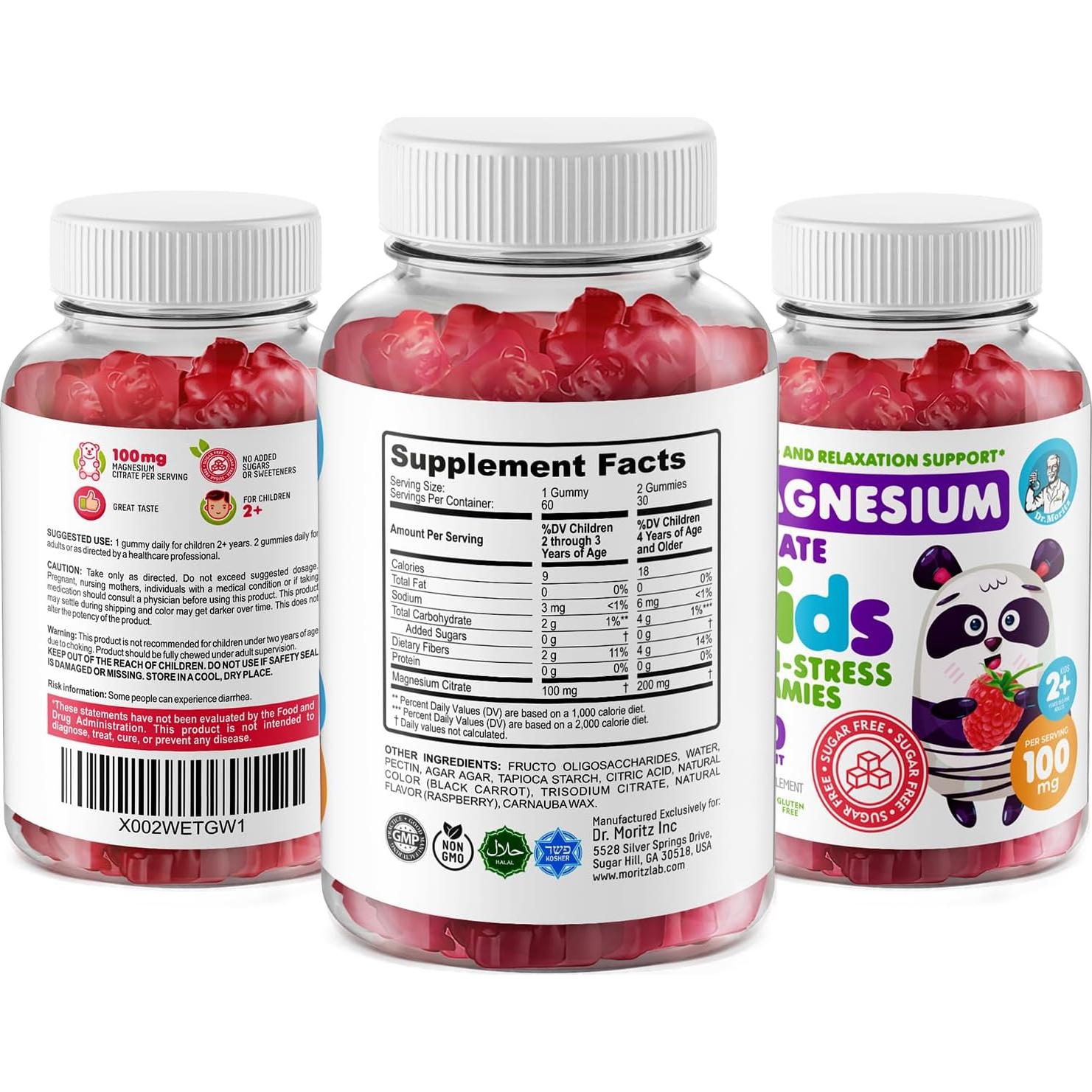 Gominolas de Magnesio Sin Azúcar Dr. Moritz 120 Unidades