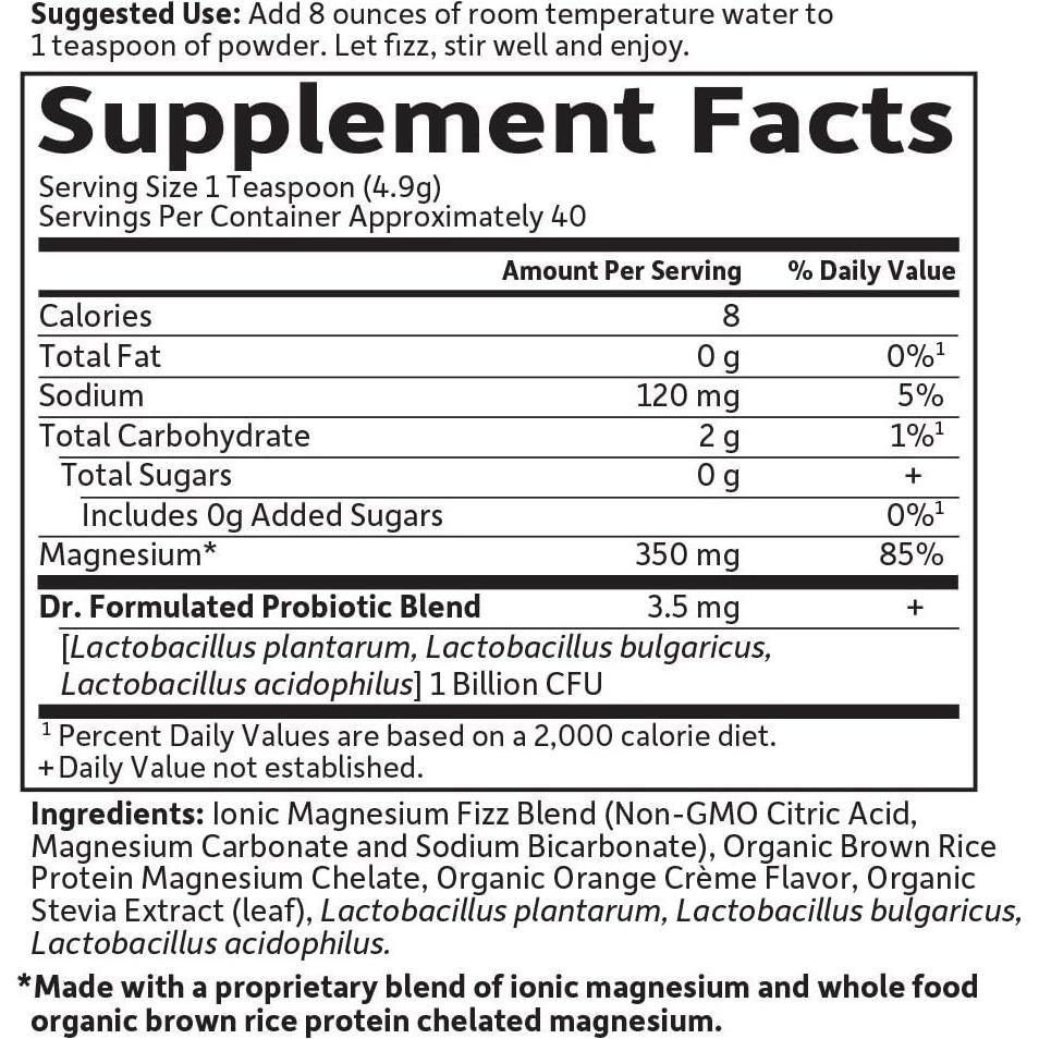 Magnesio en Polvo Jardín de la Vida 197.4g Naranja 40 Porciones