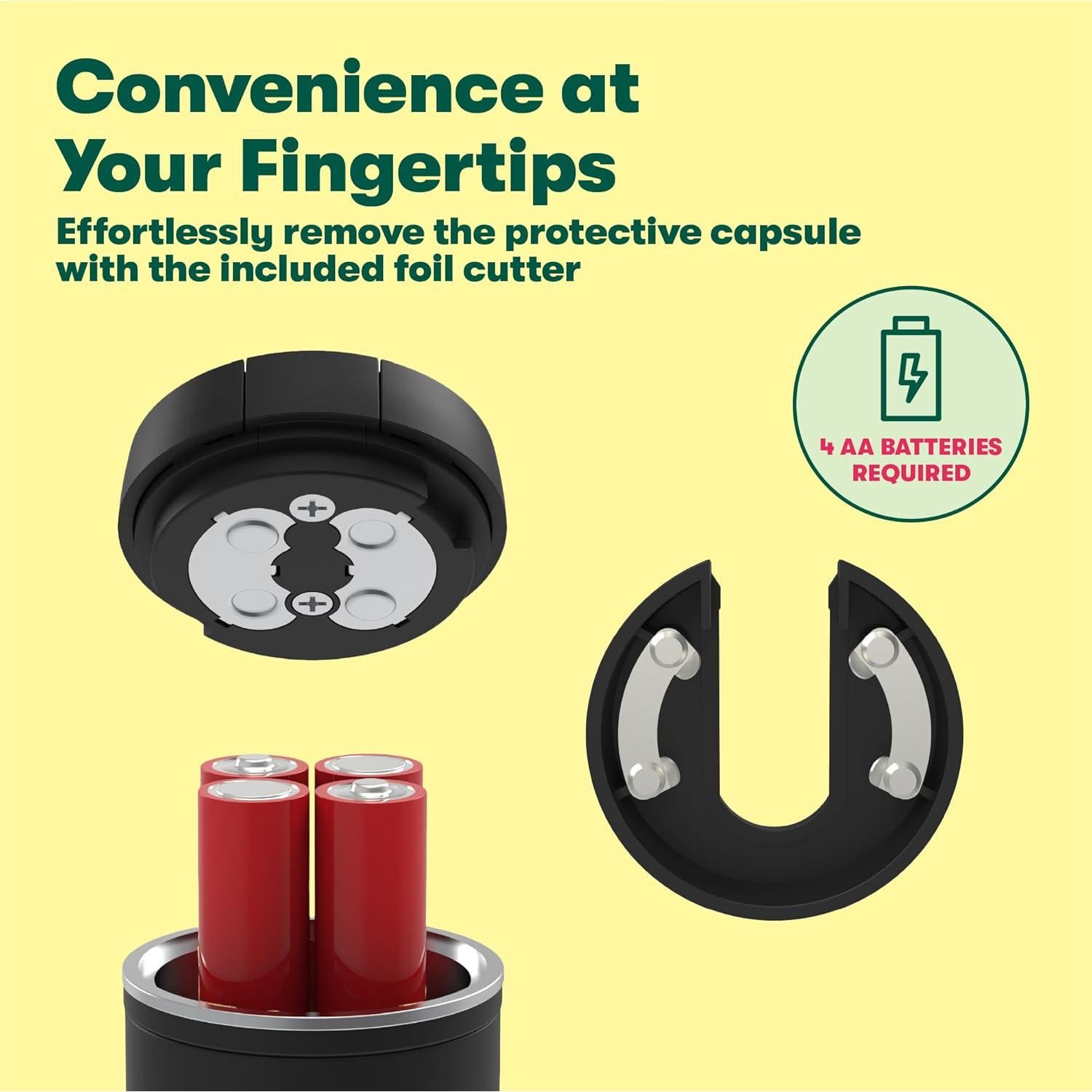 Abridor de Vino Eléctrico Bella Automático Negro