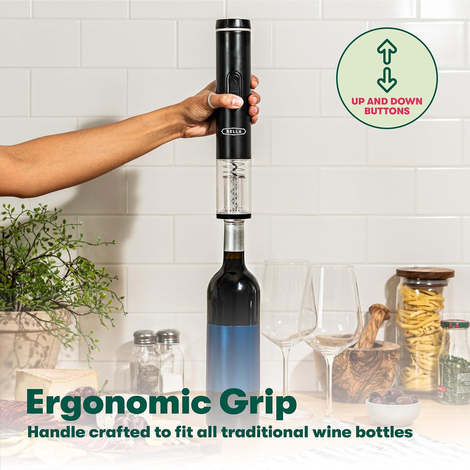 Abridor de Vino Eléctrico Bella Automático Negro