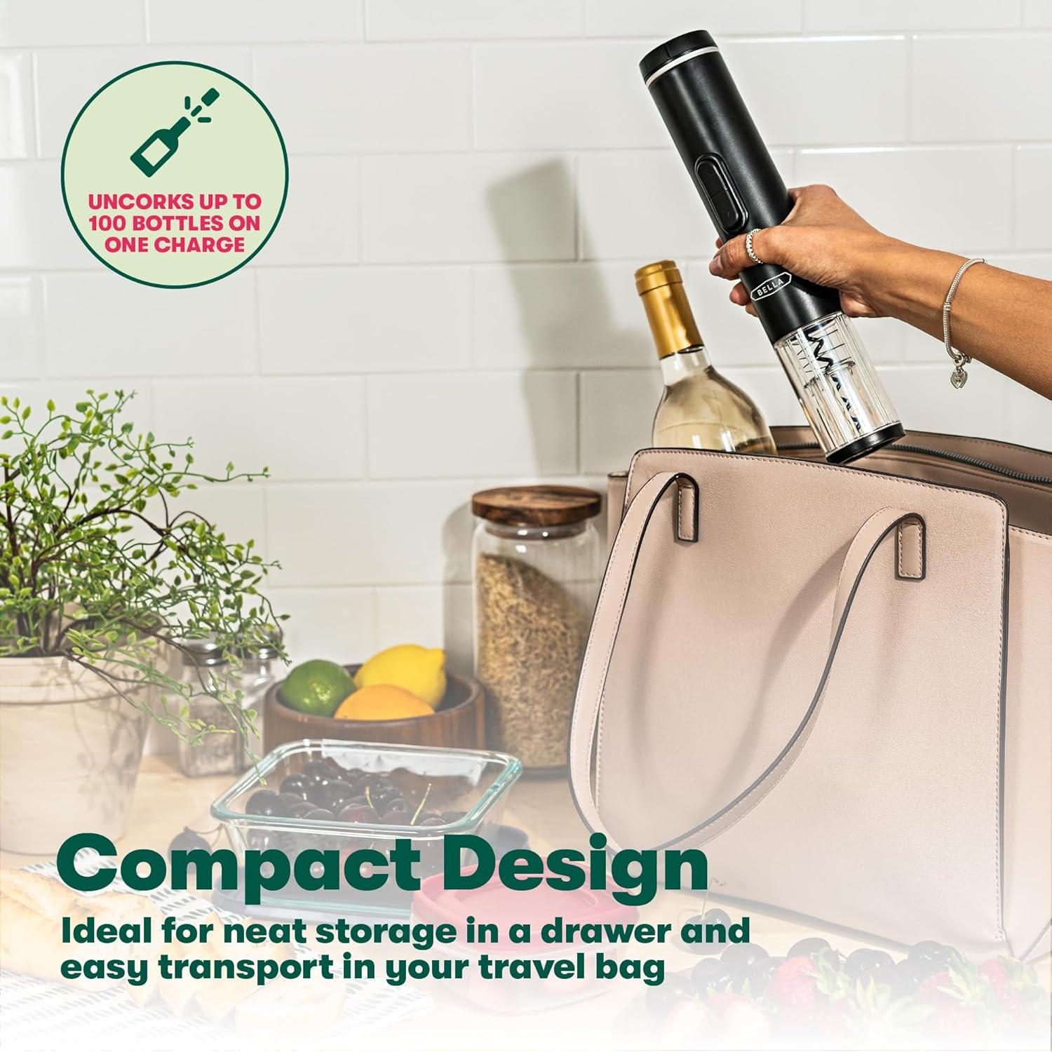 Abridor de Vino Eléctrico Bella Automático Negro