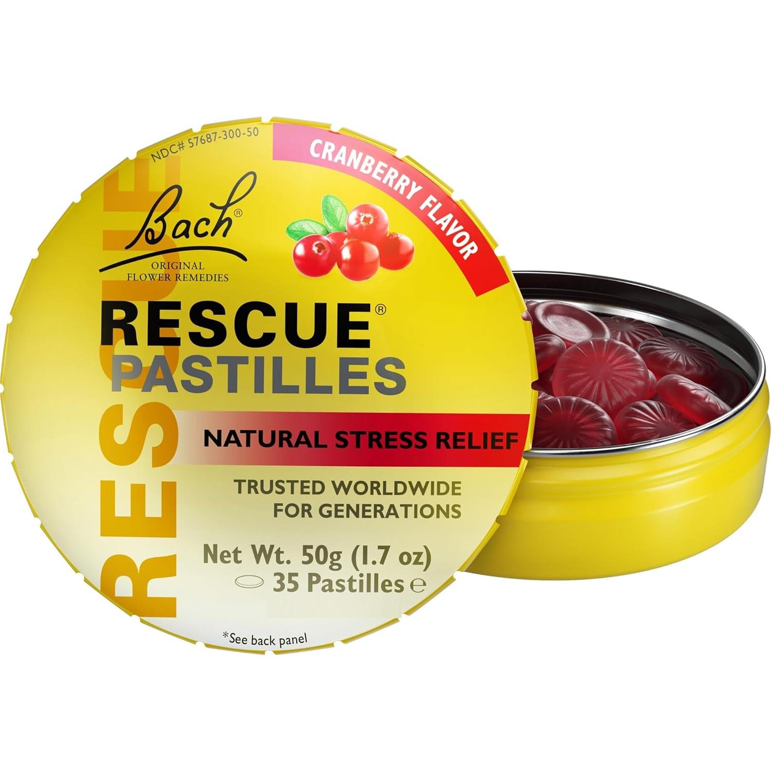 Pastillas Bach Rescue Arándano 35g Alivio Estrés Natural