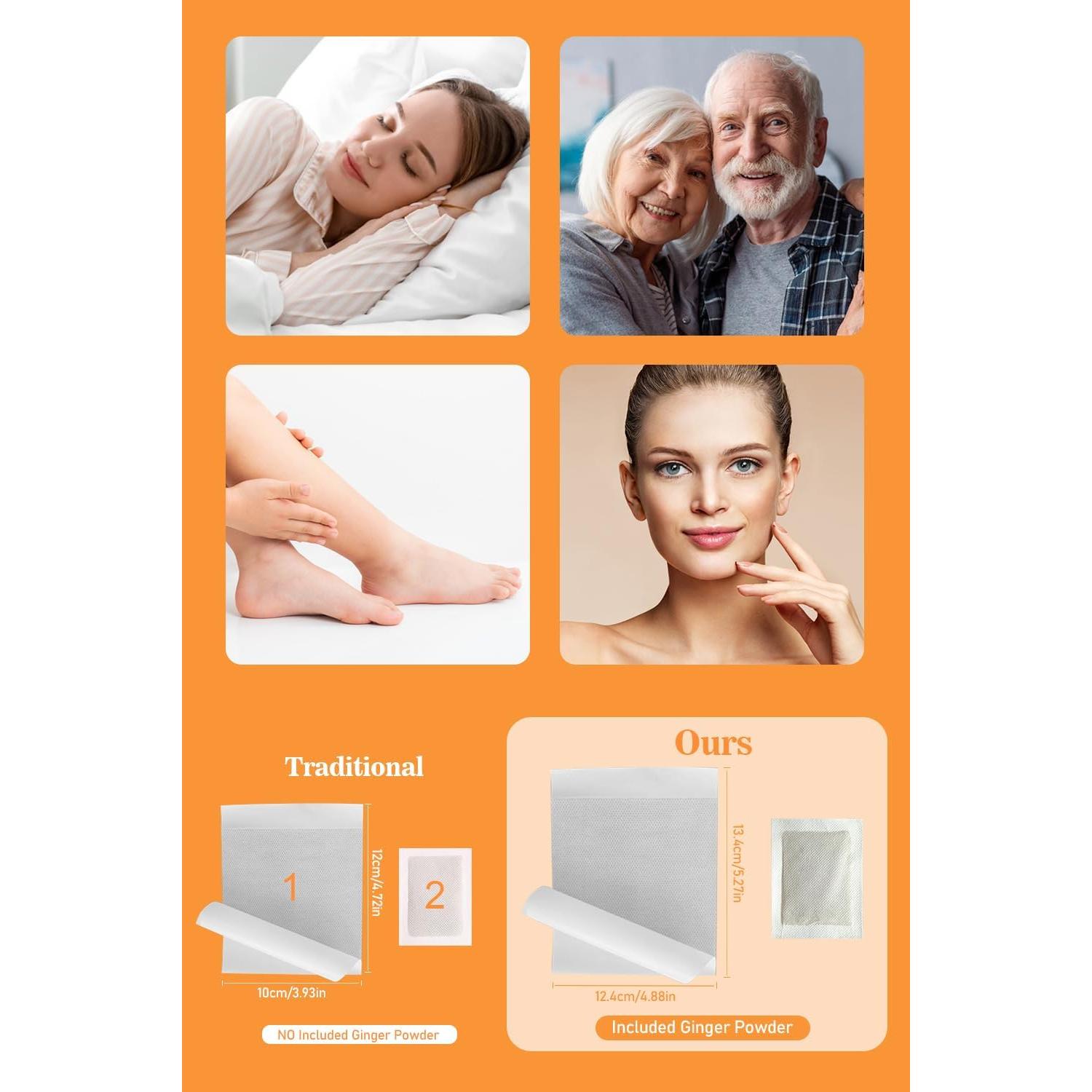 Almohadillas para pies TEWEAE - 60 unidades de jengibre y vinagre