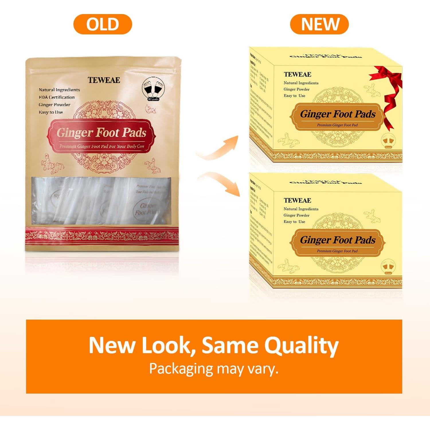 Almohadillas para pies TEWEAE - 60 unidades de jengibre y vinagre