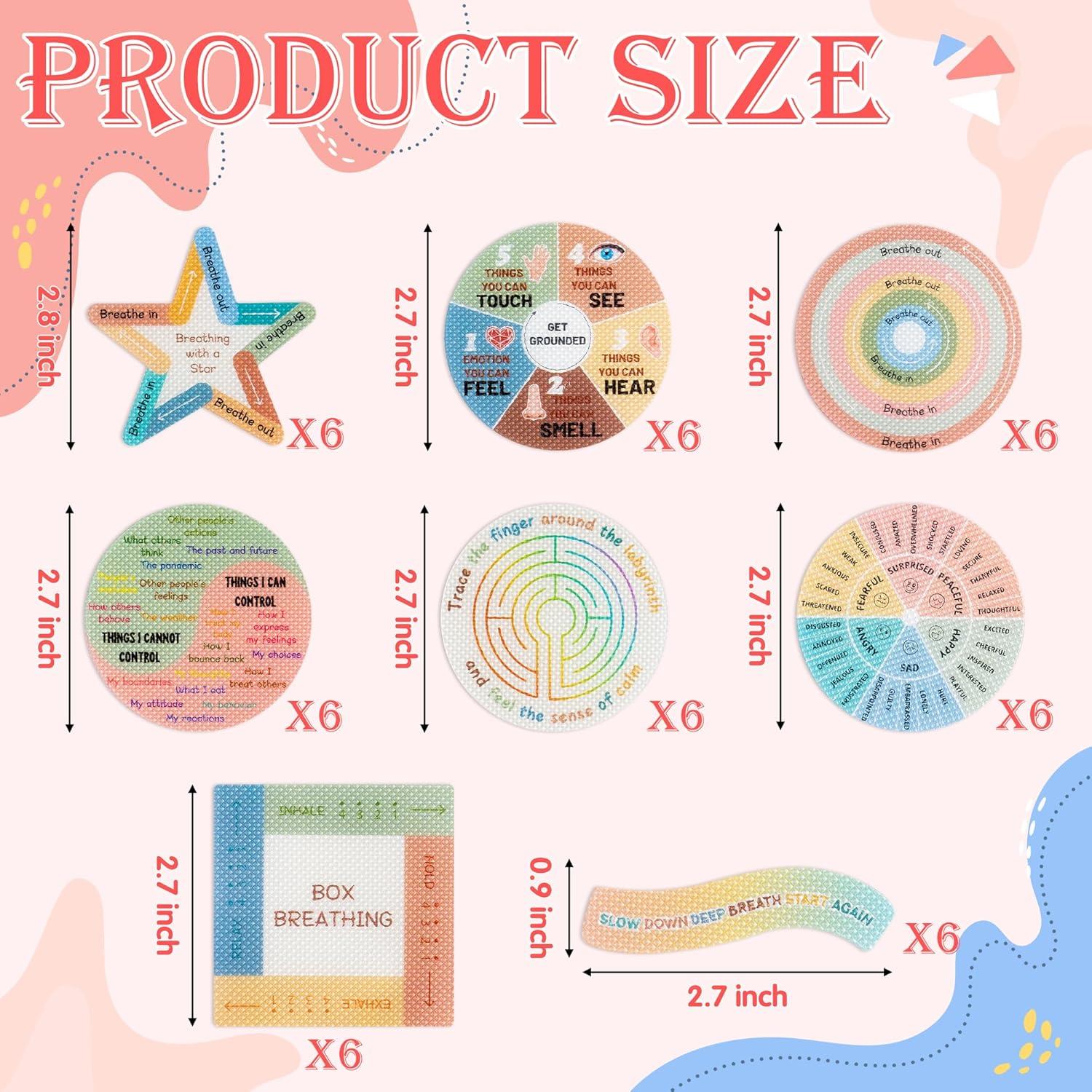 Calcomanías Sensoriales H1vojoxo 48 Piezas Alivio Estrés