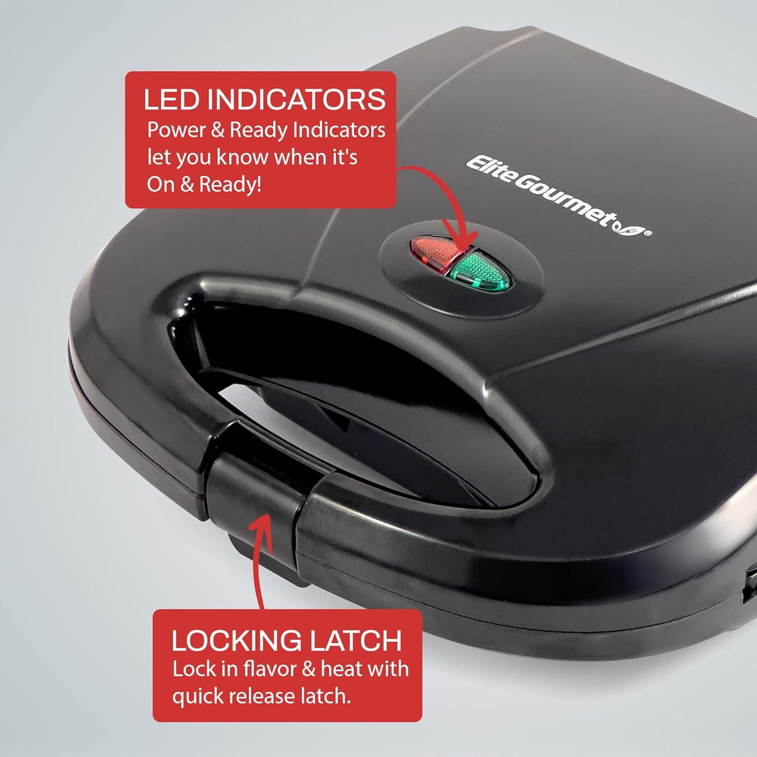 Horno de Waffles Belgas Elite Gourmet EWM-2207, 2 Rebanadas