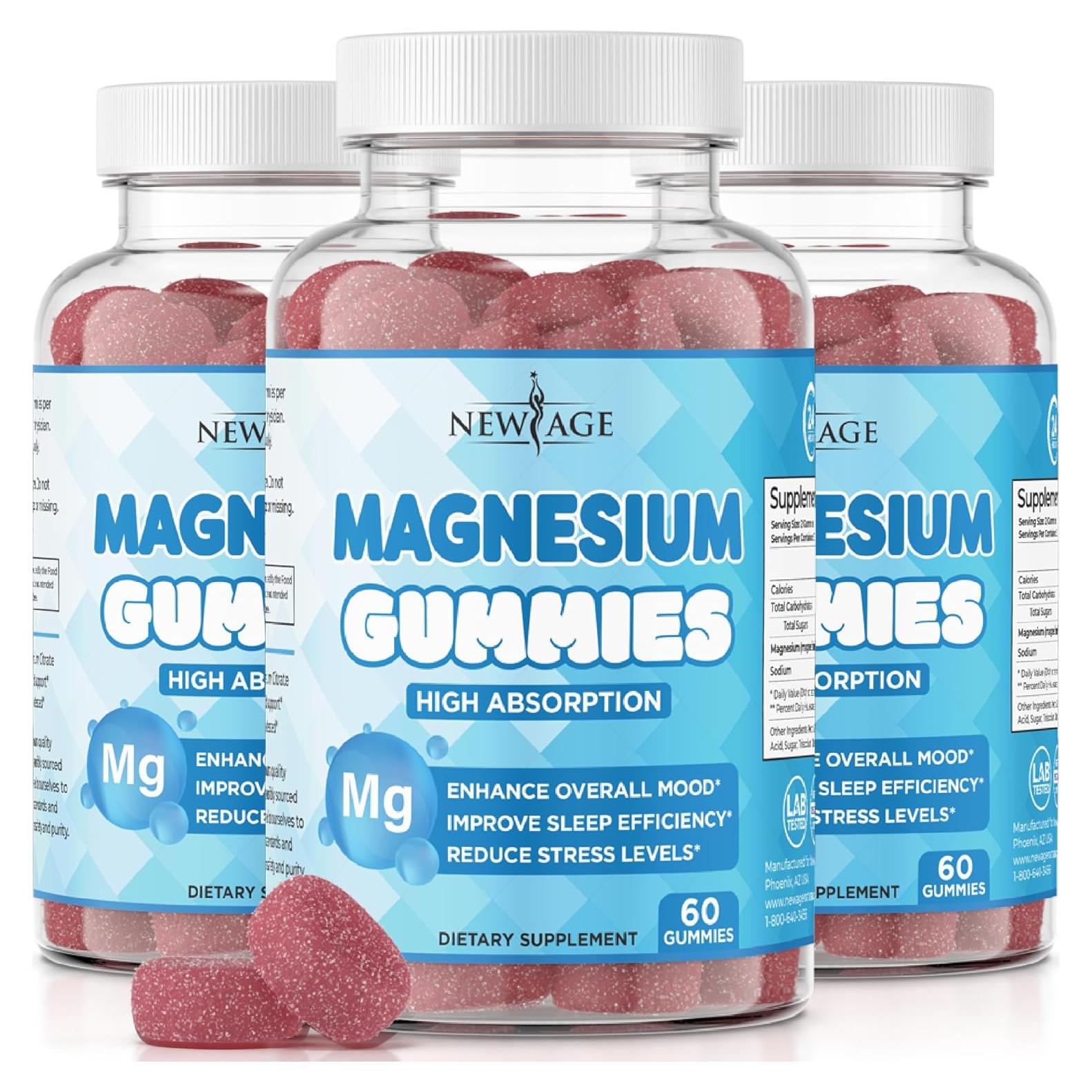 Gomitas de Magnesio New Age 180 Unidades Veganas Antiestrés