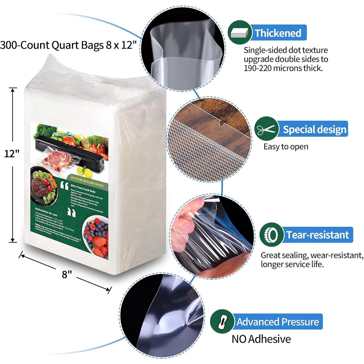 Bolsas de Sellado al Vacío AENTGIU 300 Cuentas 20x30 cm