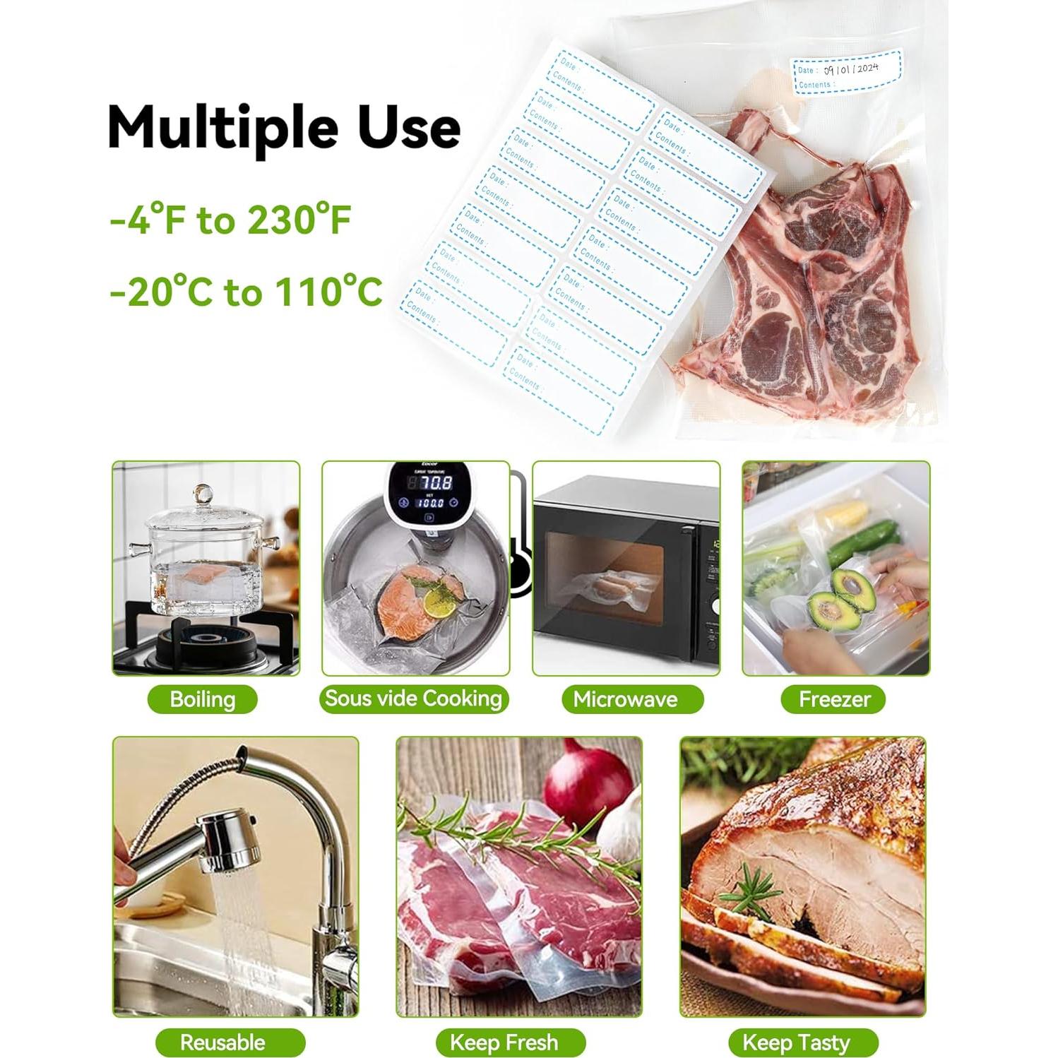 Bolsas de Sellado al Vacío AENTGIU 300 Cuentas 20x30 cm