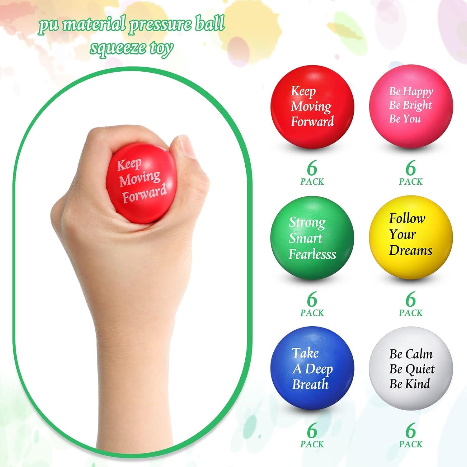 Aoriher 36 Pelotas de Estrés Motivacionales Coloridas 4 cm