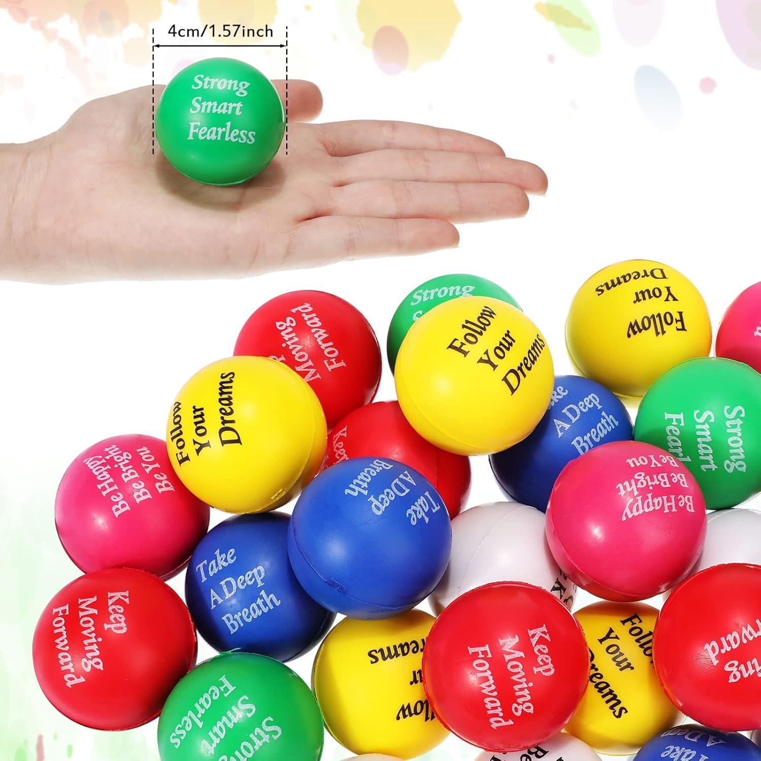 Aoriher 36 Pelotas de Estrés Motivacionales Coloridas 4 cm