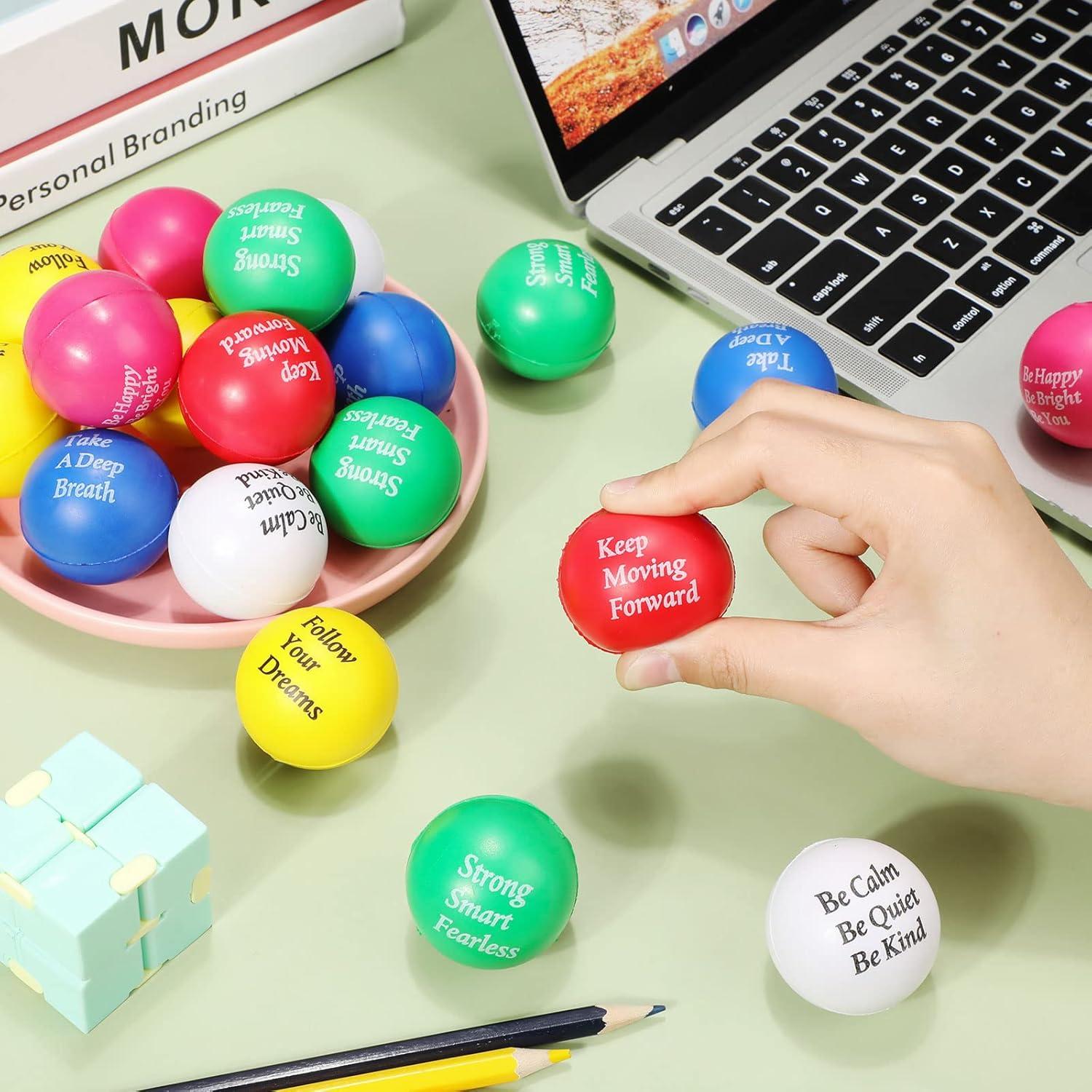 Aoriher 36 Pelotas de Estrés Motivacionales Coloridas 4 cm